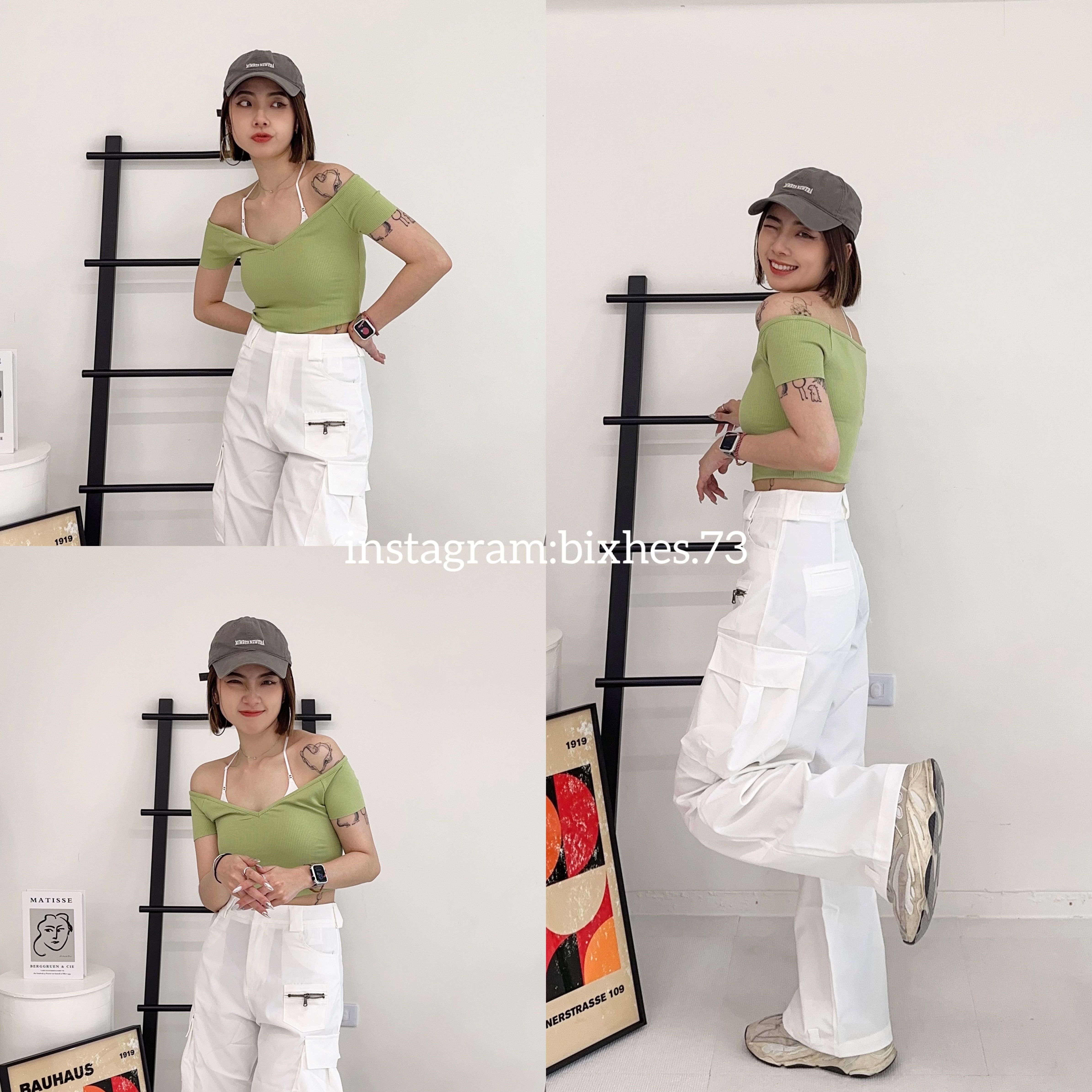 超彈桃心一字領短版T(A00071)