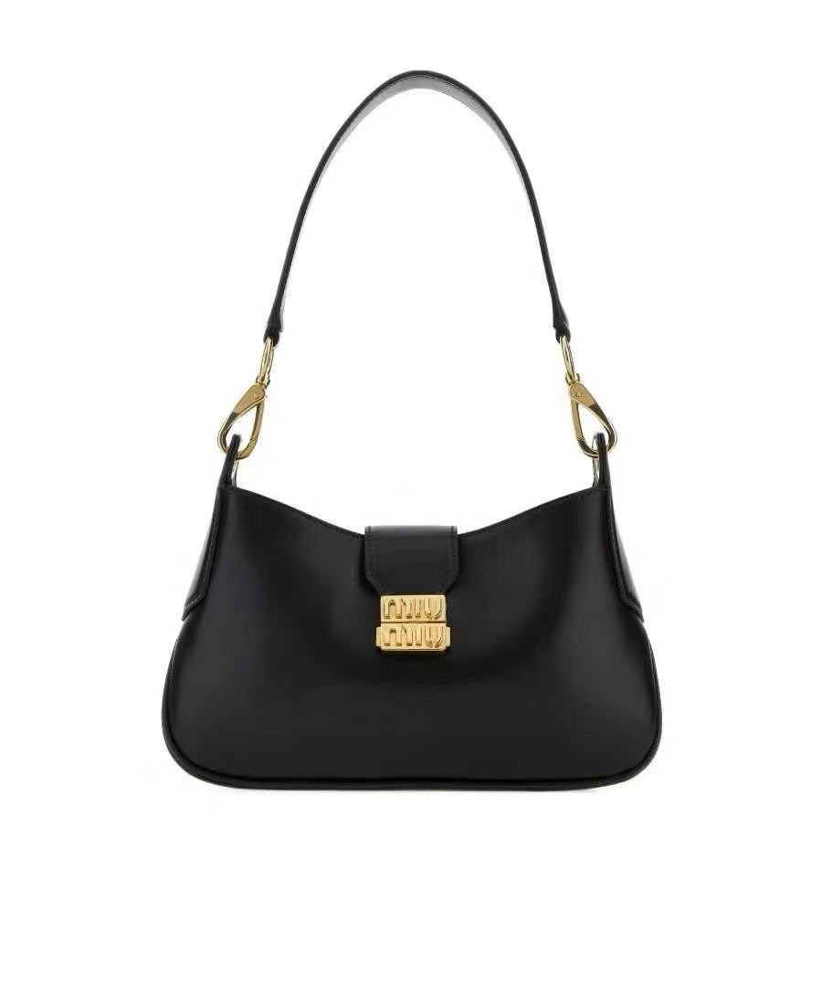 Miu Miu 新款hobo city calf，黑色 -T