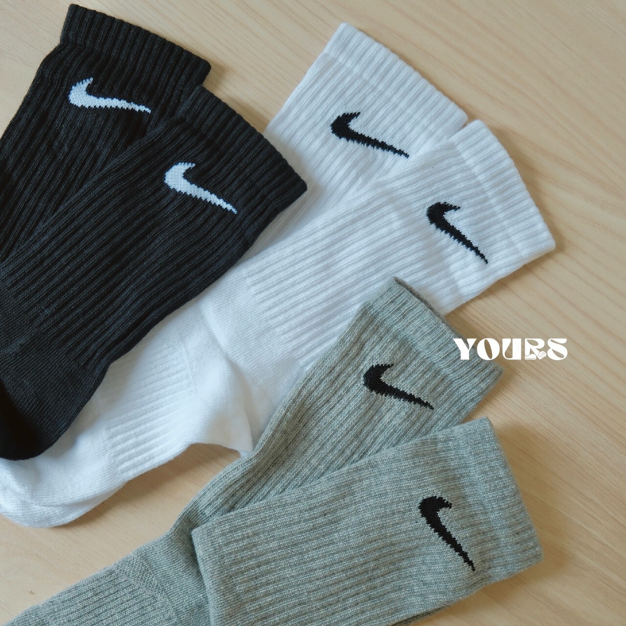 Nike EveryDay Plus 百搭三色 中長襪 三入組（SX4704-901）