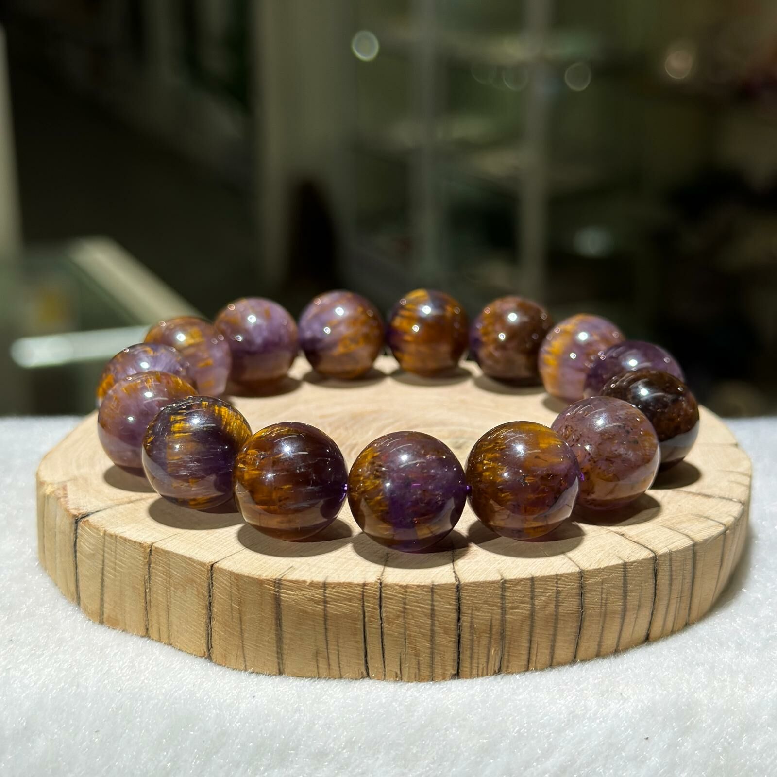 大m💫紫鈦晶手串 15.5 mm +/-