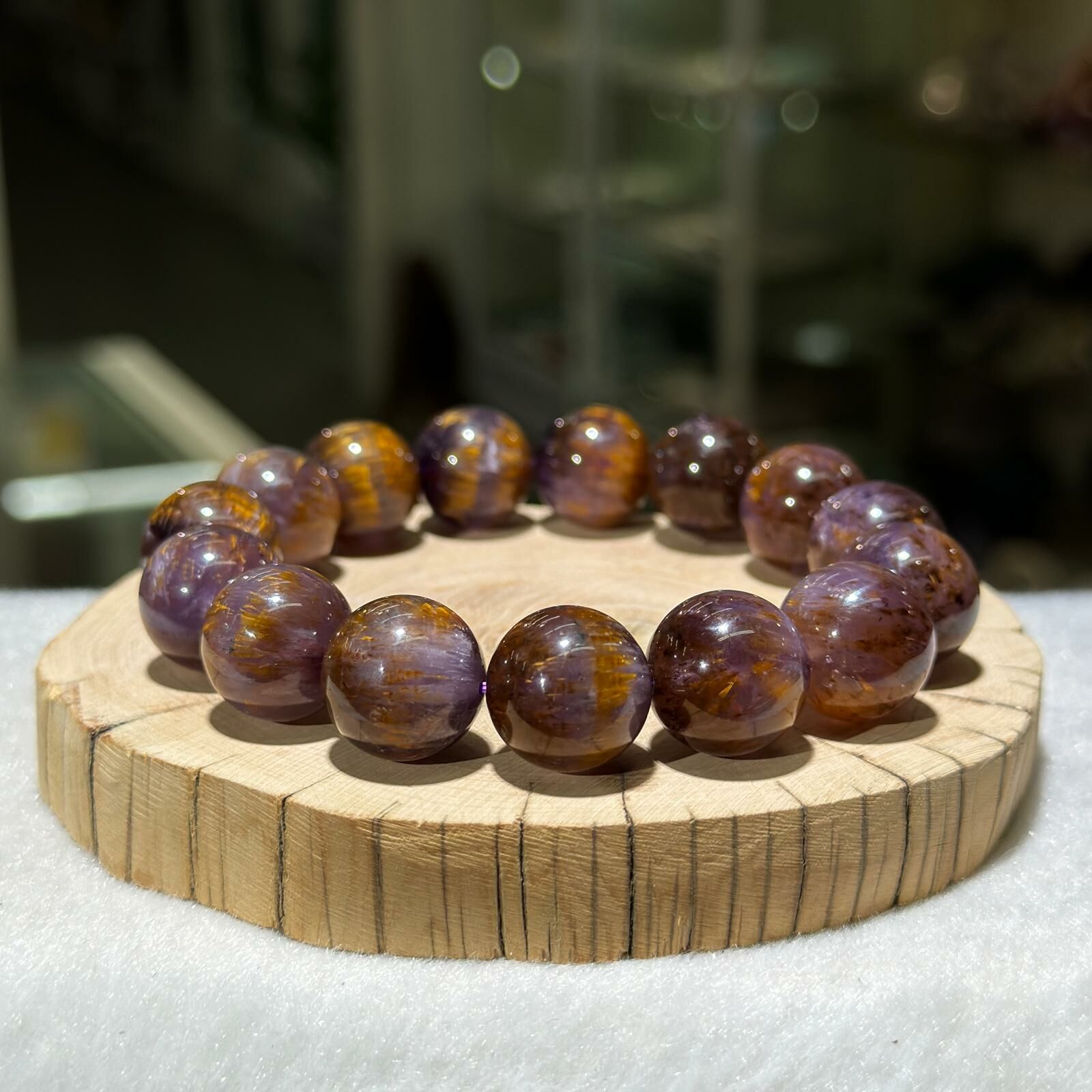 大m💫紫鈦晶手串 15.5 mm +/-