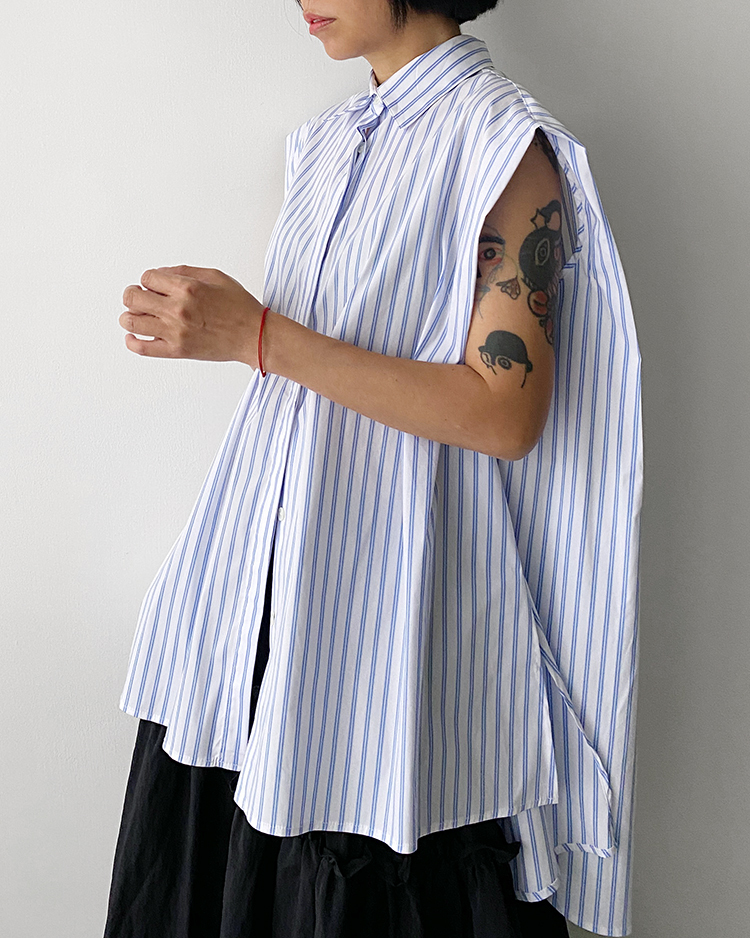 MKT-2545 條紋背心襯衫 ᴀ