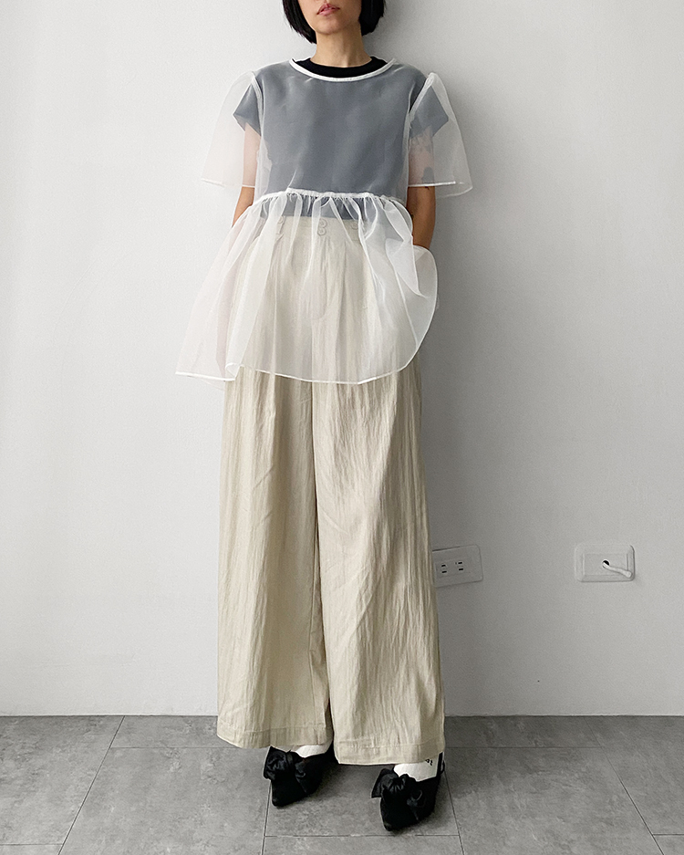 MKT-2551 紗料泡泡上衣 ᴡʜɪᴛᴇ