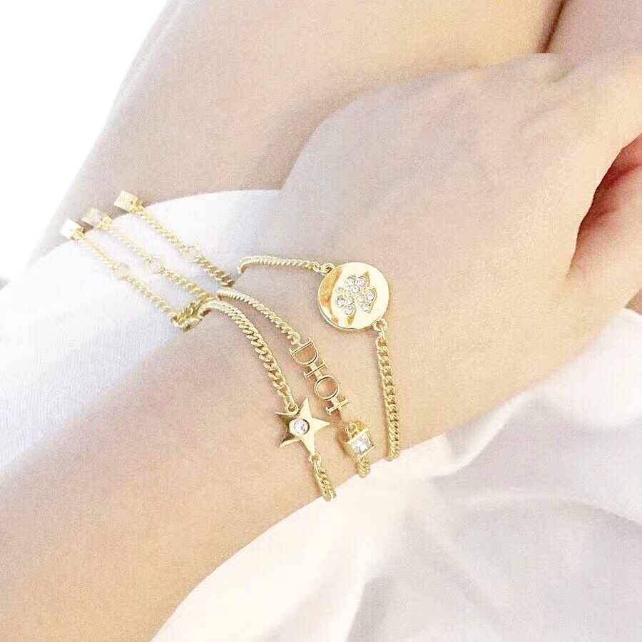 18k夢幻星空三葉草字母 定製三件手鍊set