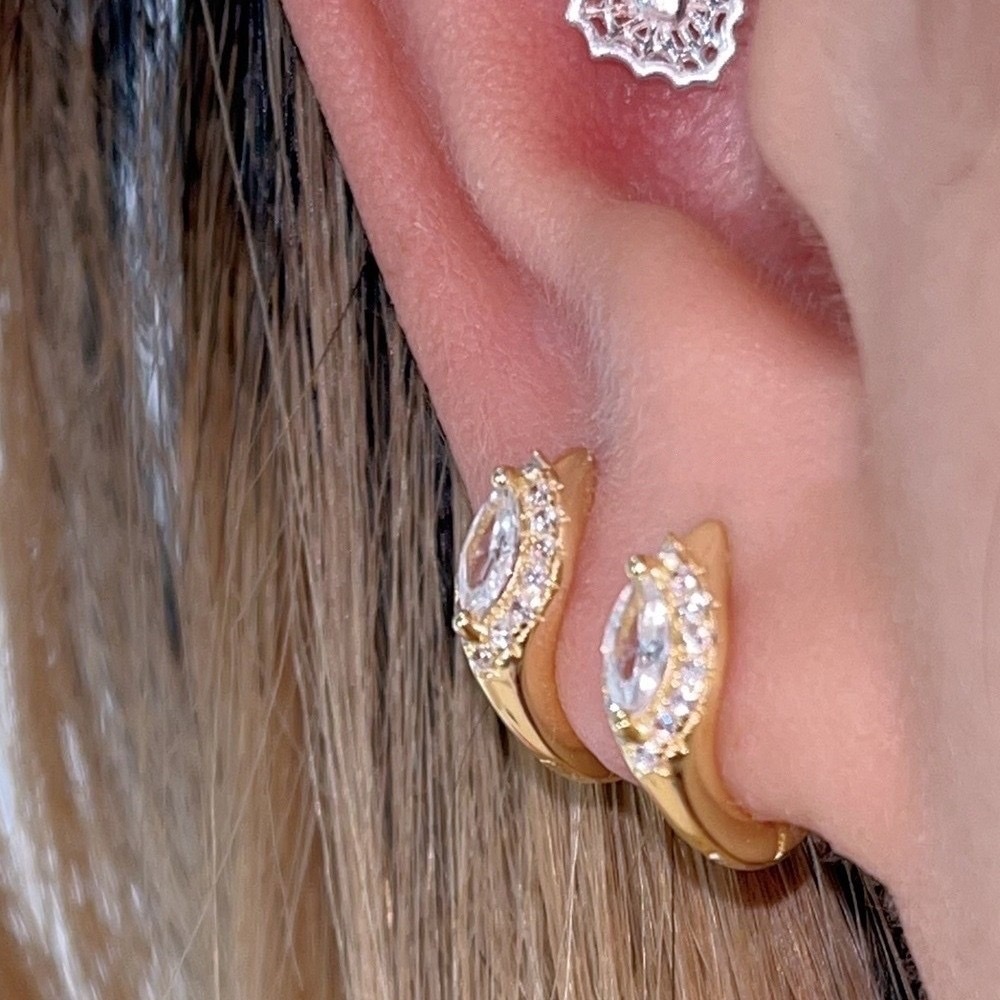 gold法式千金鵝蛋鑽耳釦釘