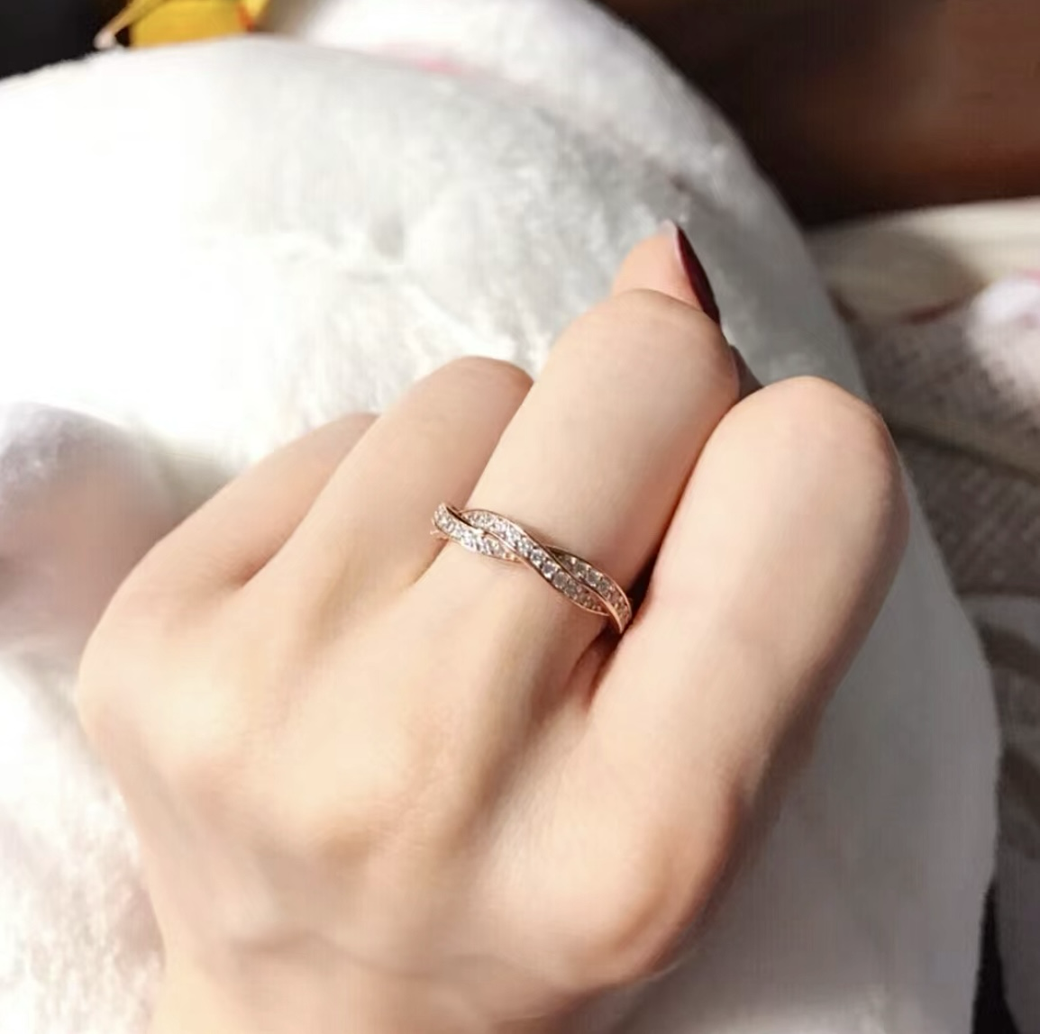 18k 命運之輪編織定製細鑽戒