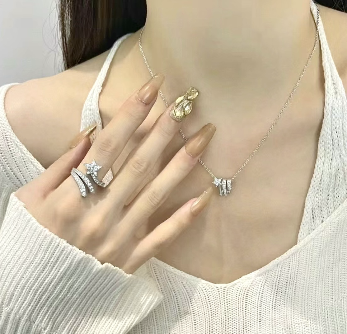 18k personalized香奶奶慧星滿鑽定製項鍊/耳釘系列