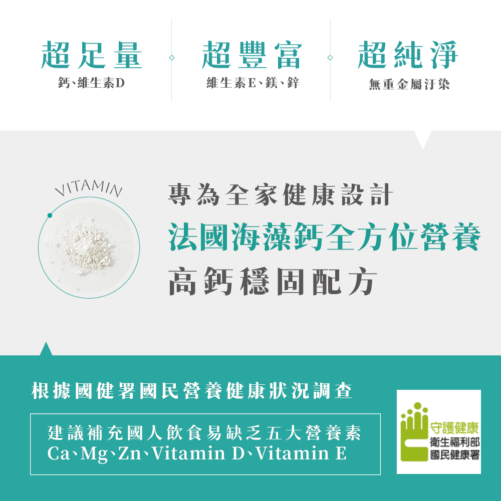 【健康營養組】法國高鈣鎂DE鋅一日營養*3盒+超級維生素B&維生素C*3盒