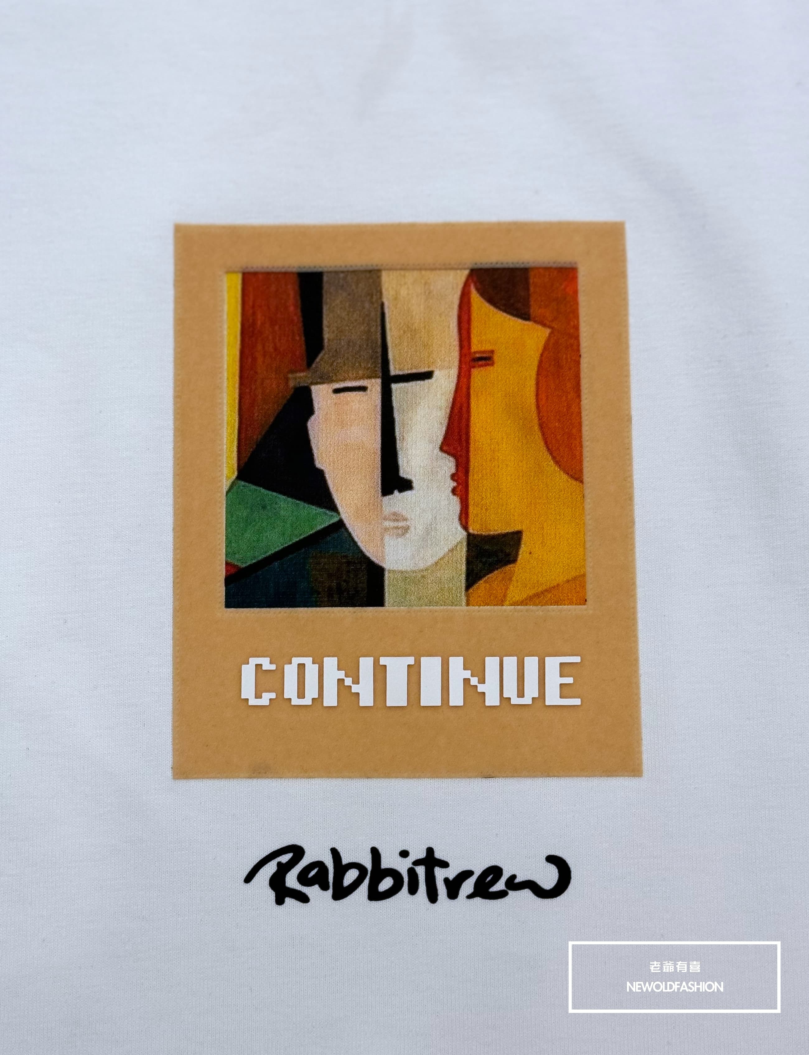 『新品上市』重磅人臉抽象畫短T(NOF2405S5009)-白