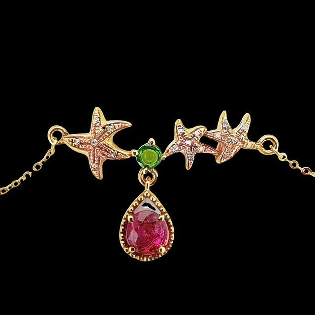 T42塔吉紅寶蓮花18K 無燒