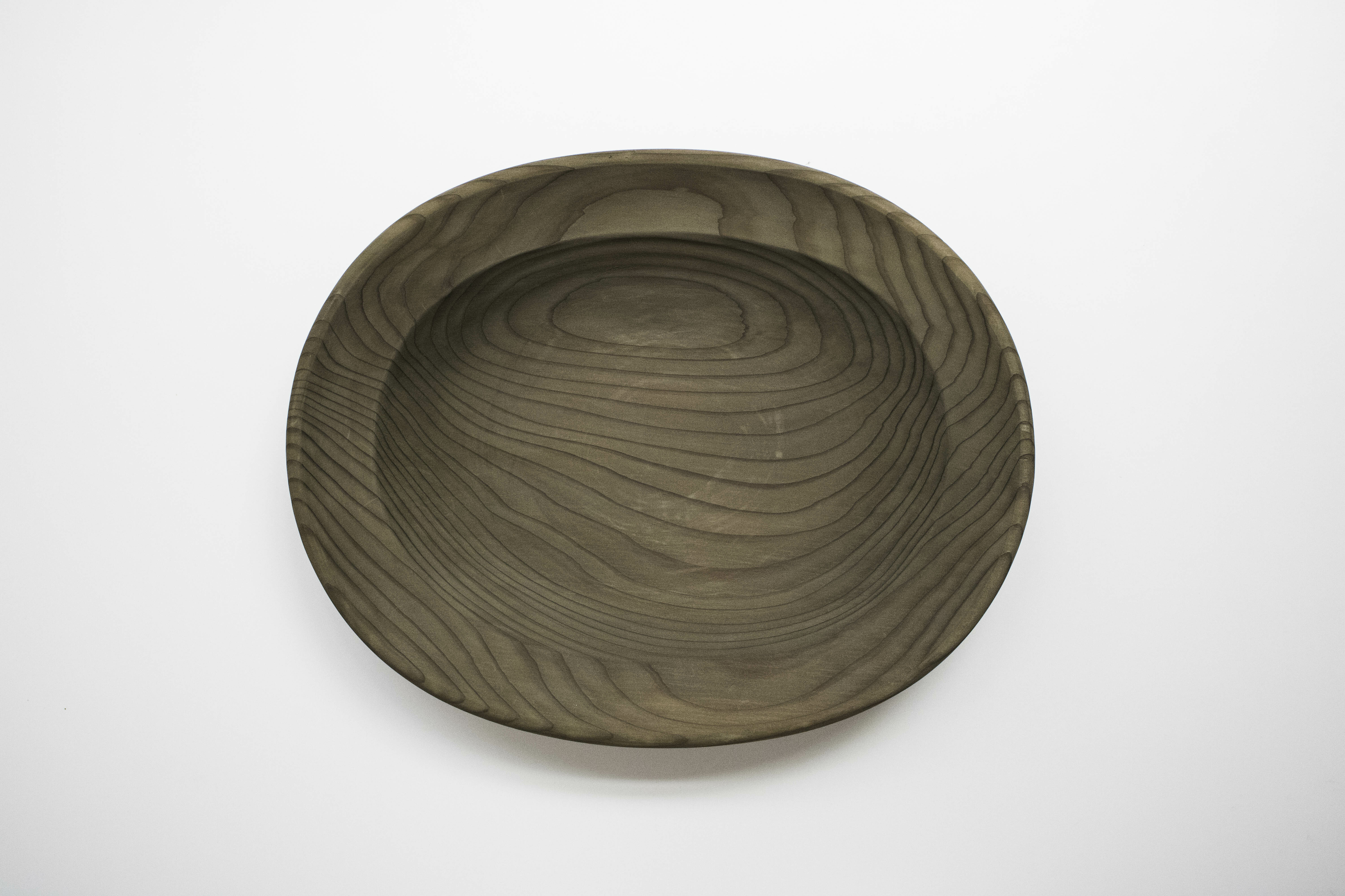 +g 紀平佳丈-橢圓缽/杉 鐵媒染