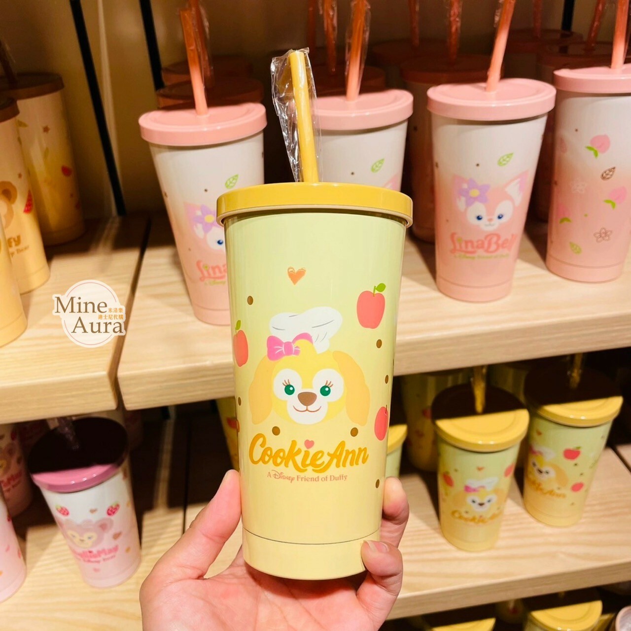 可琦安 餅乾 CookieAnn 不鏽鋼 吸管 水杯 飲料杯 -上海迪士尼樂園