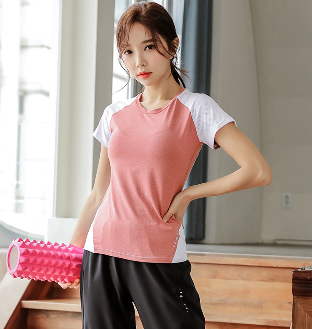 鮮豔馬卡龍色調彈性透氣短袖（四色）