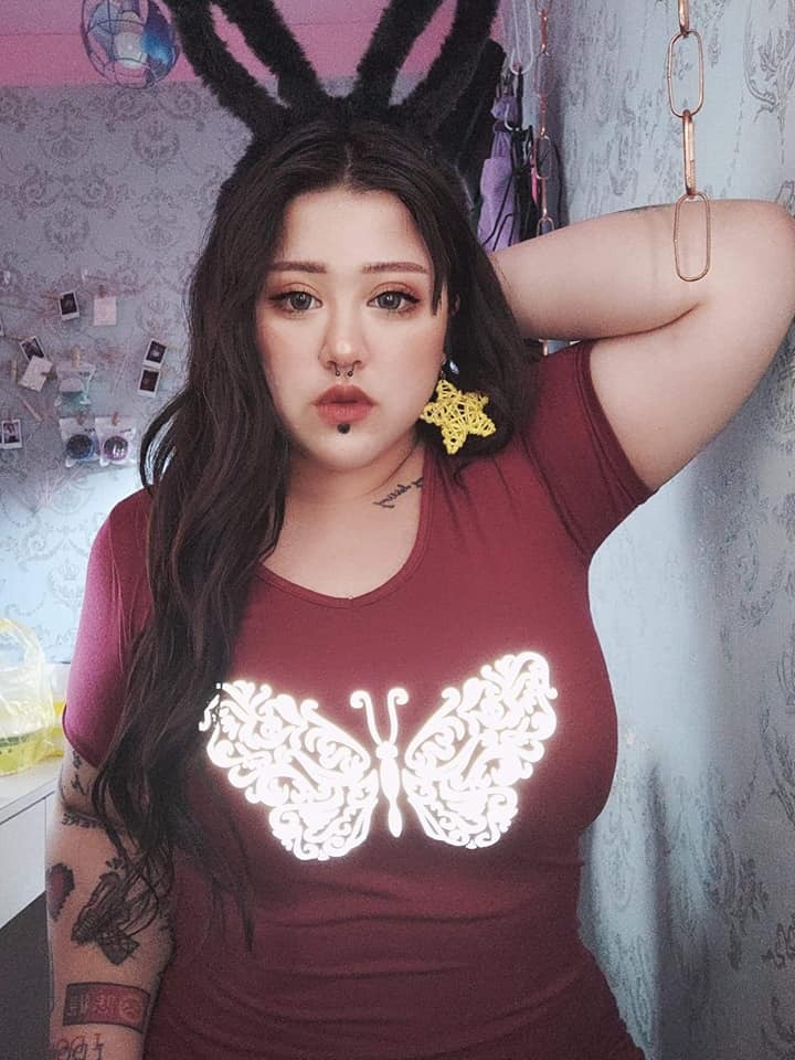 偏光閃亮蝴蝶一件式長版T🍭自訂款