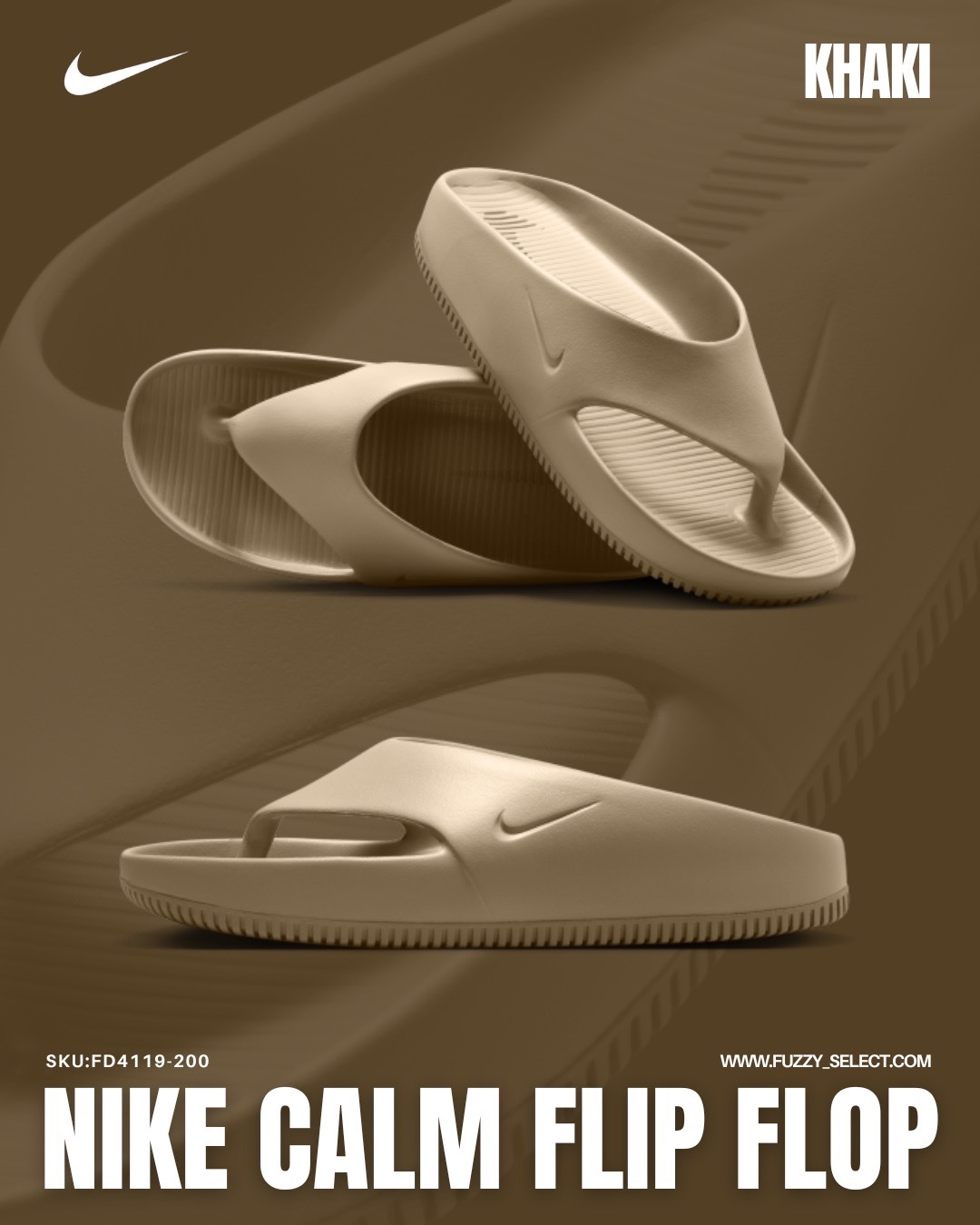 【逢甲 FUZZY】Nike Calm Flip Flop 夾腳 拖鞋 奶茶 FD4119-200