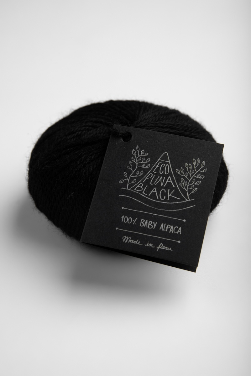 Amano Eco Puna Black 黑色純小羊駝毛線