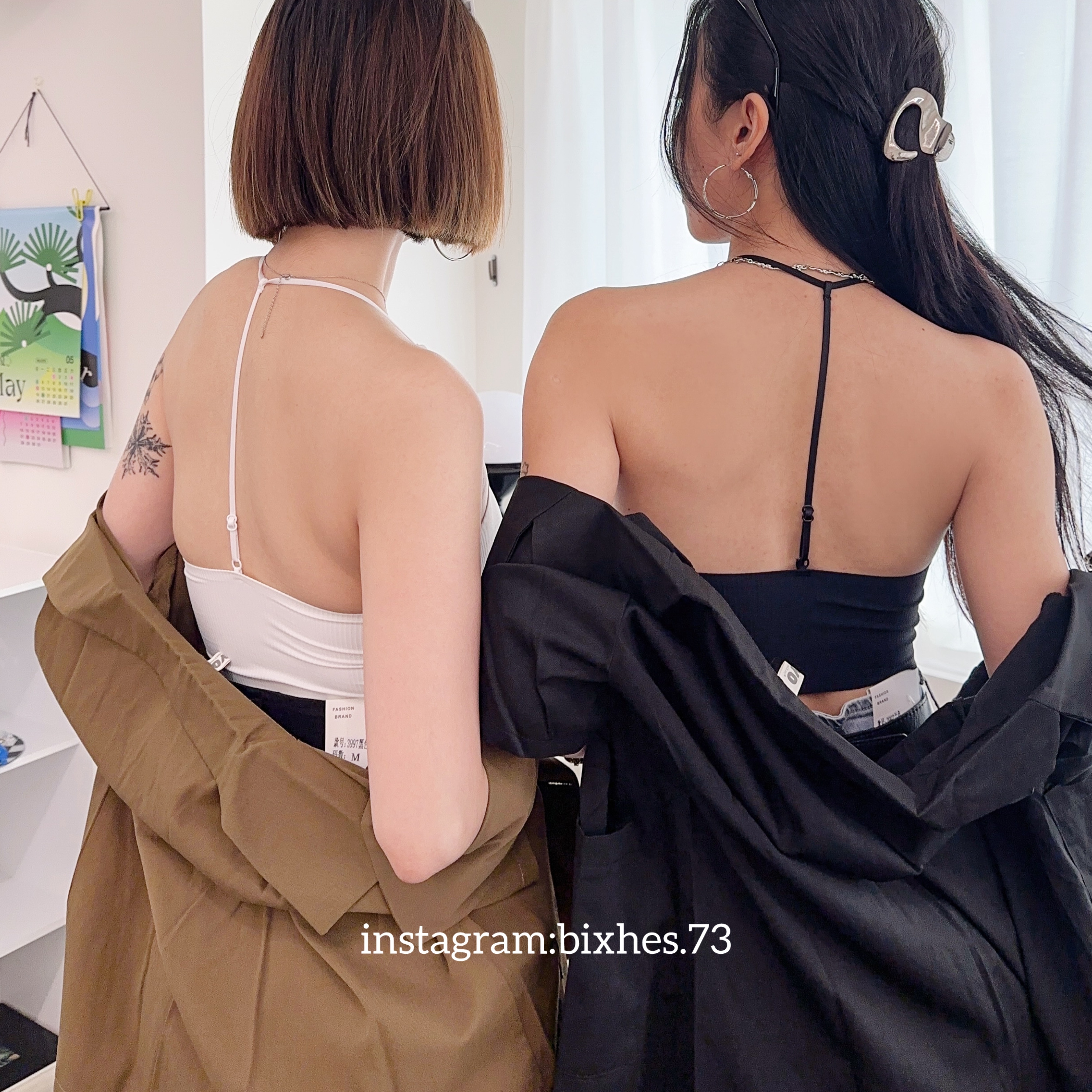 細掛脖帶墊背心(C00064)