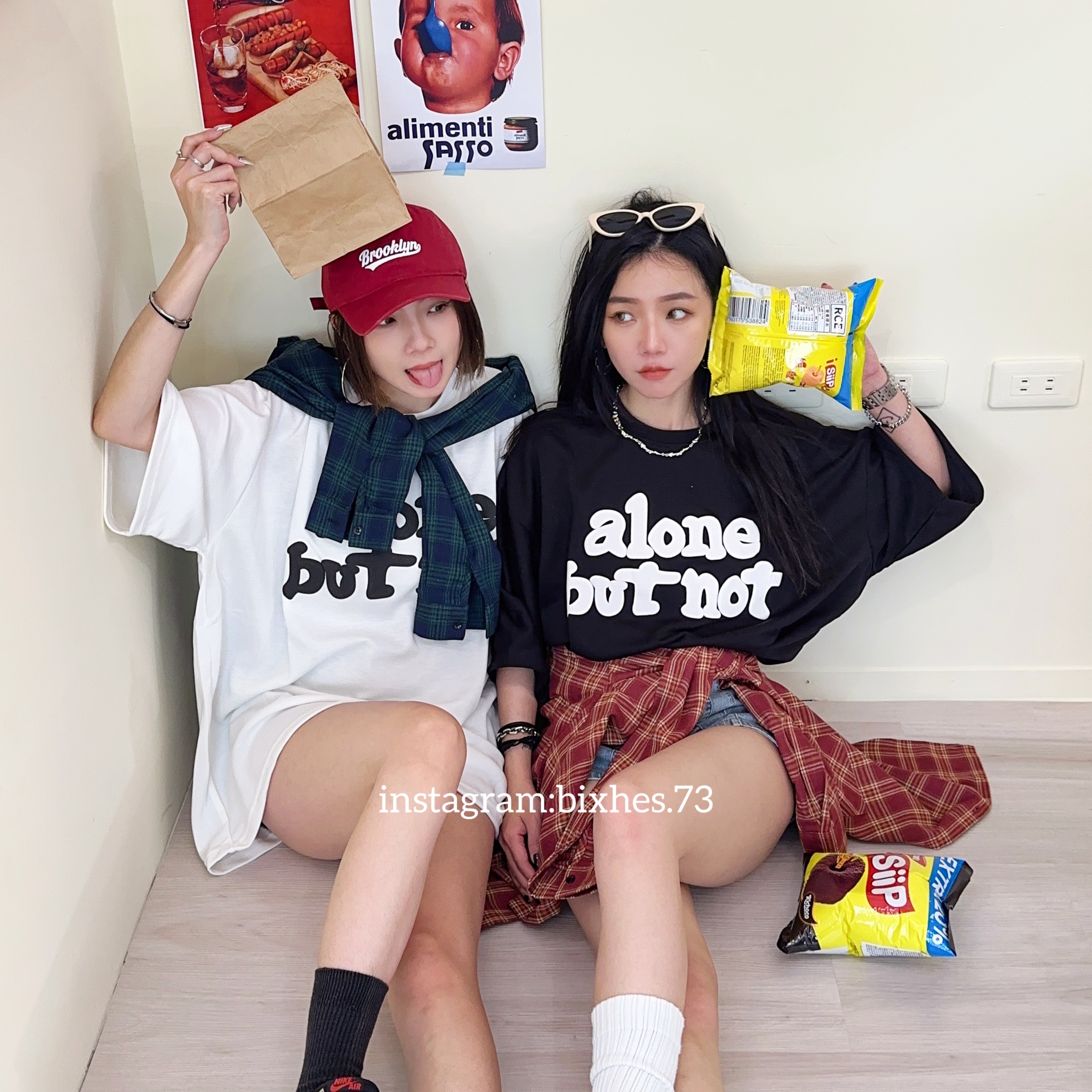 Alone發泡寬鬆短T (A00074)