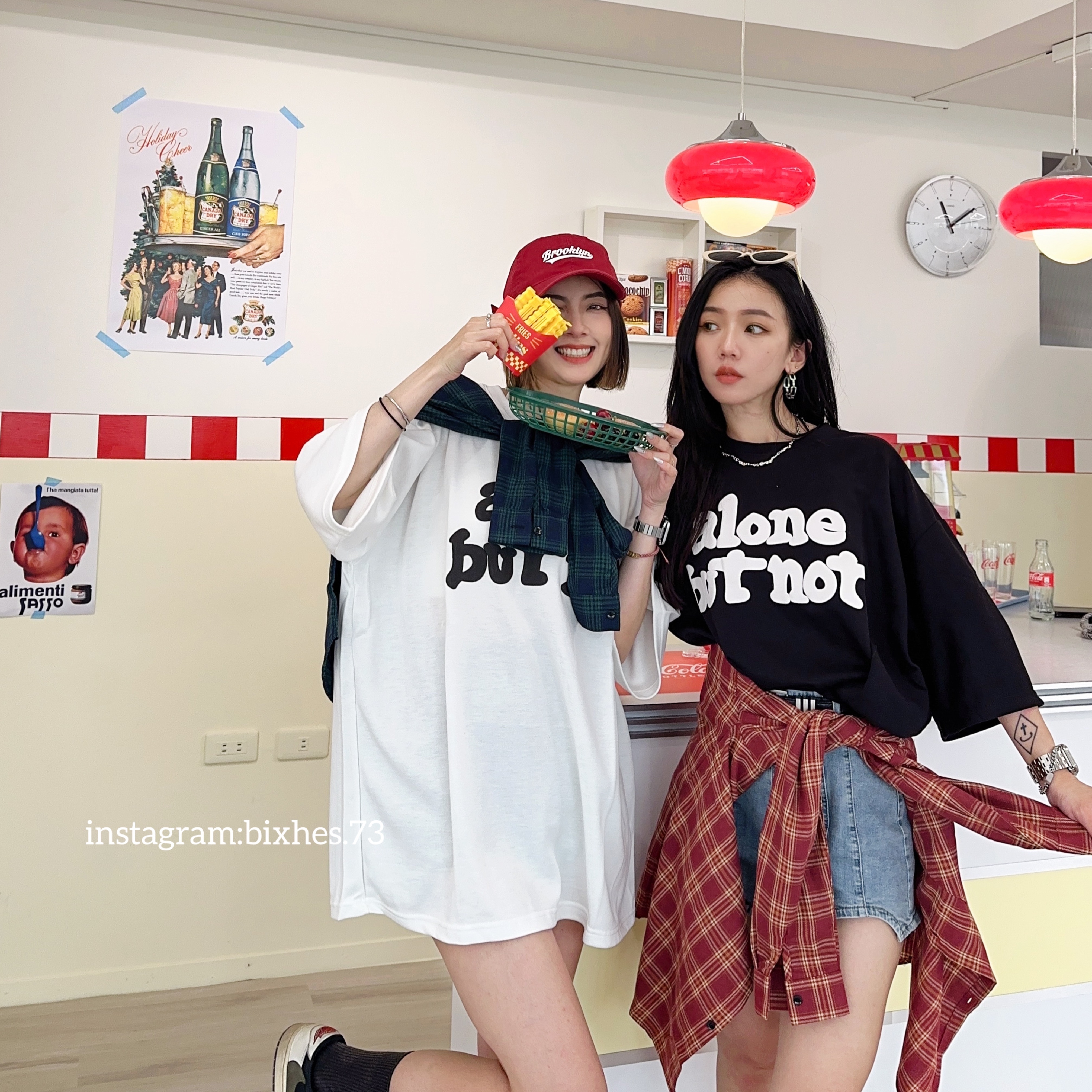 Alone發泡寬鬆短T (A00074)