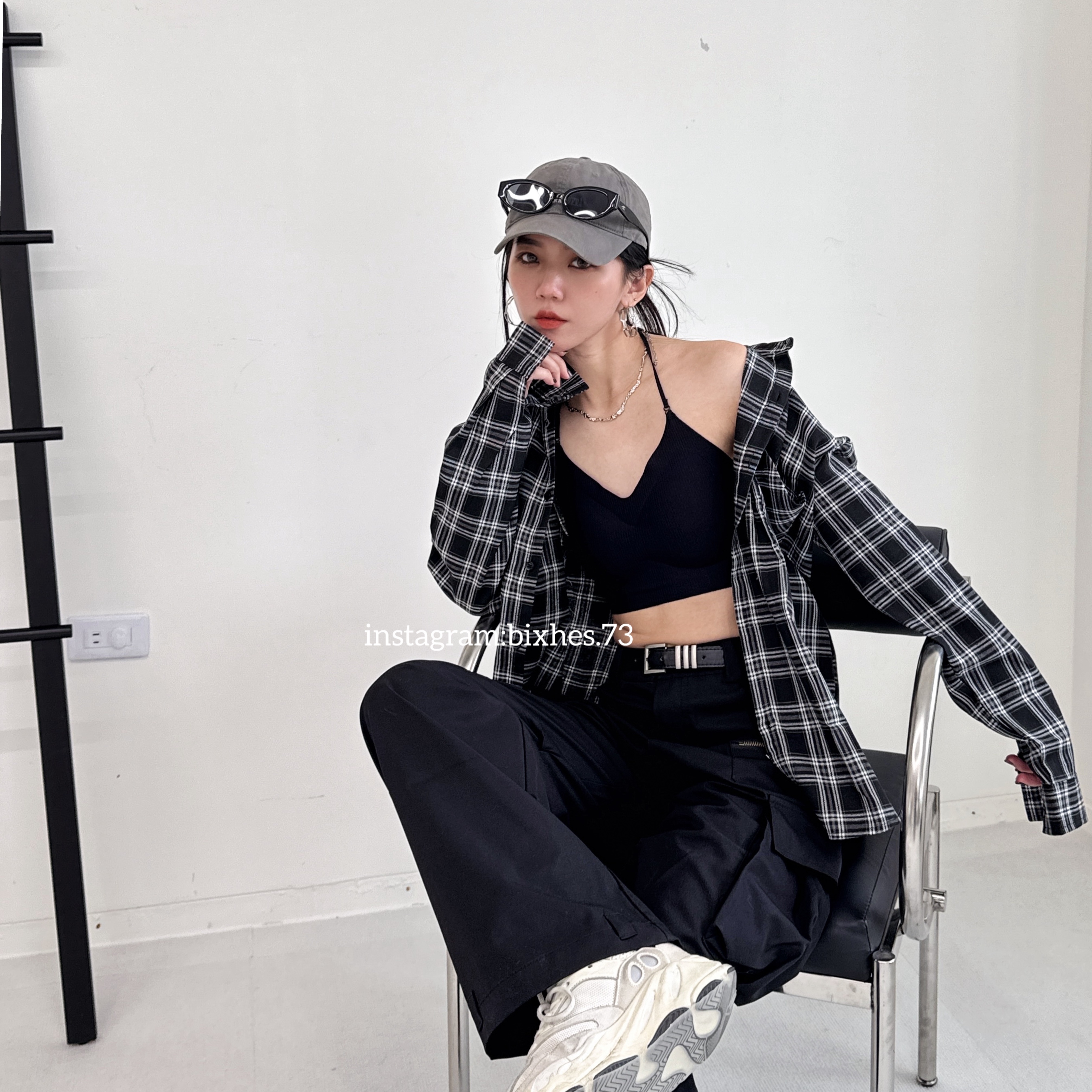 美式雙色格紋襯衫(G00041)