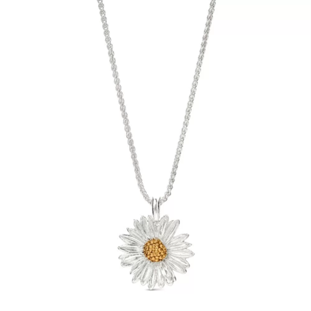 1TA0524-128 THALLO Daisy Field Daisy Pendant Layer With Detachable Motif 24k Gold And Sterling Silver Pearl #s246b (A-SK-E)