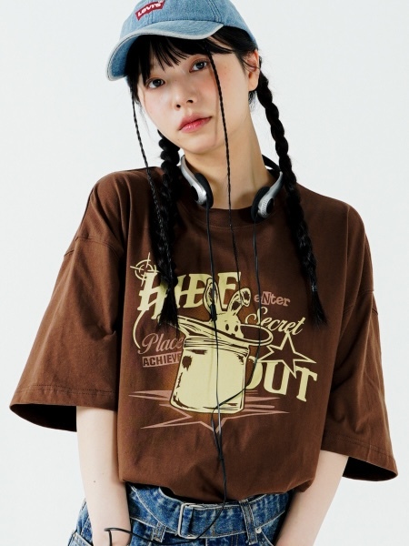 <預購> 韓國PUNCHLINE Hide Bunny🐰高磅純棉短T