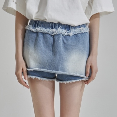 [GATELESS] COVER DENIM SKIRT