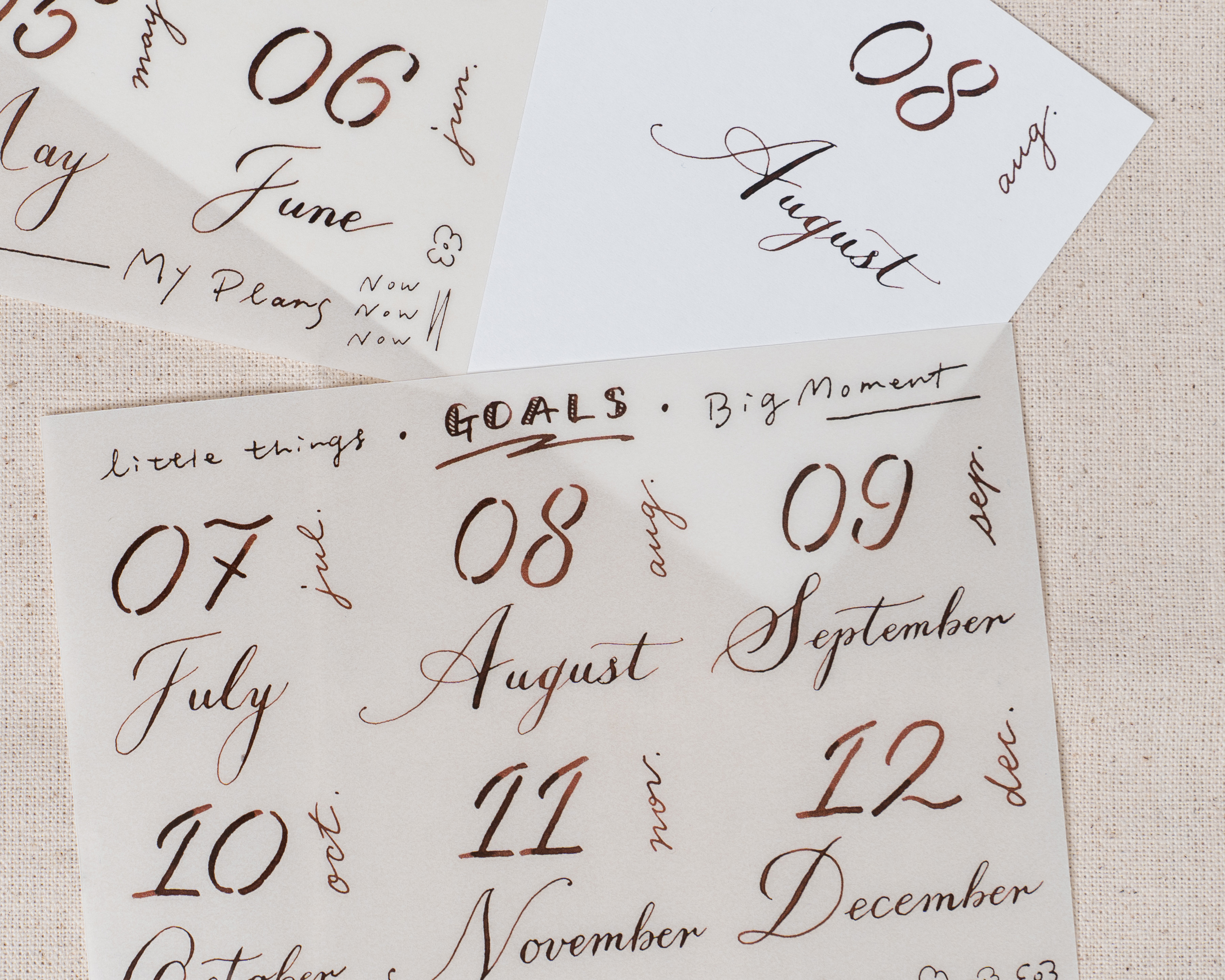 墨水印象手寫月份轉印貼紙｜WanderLand