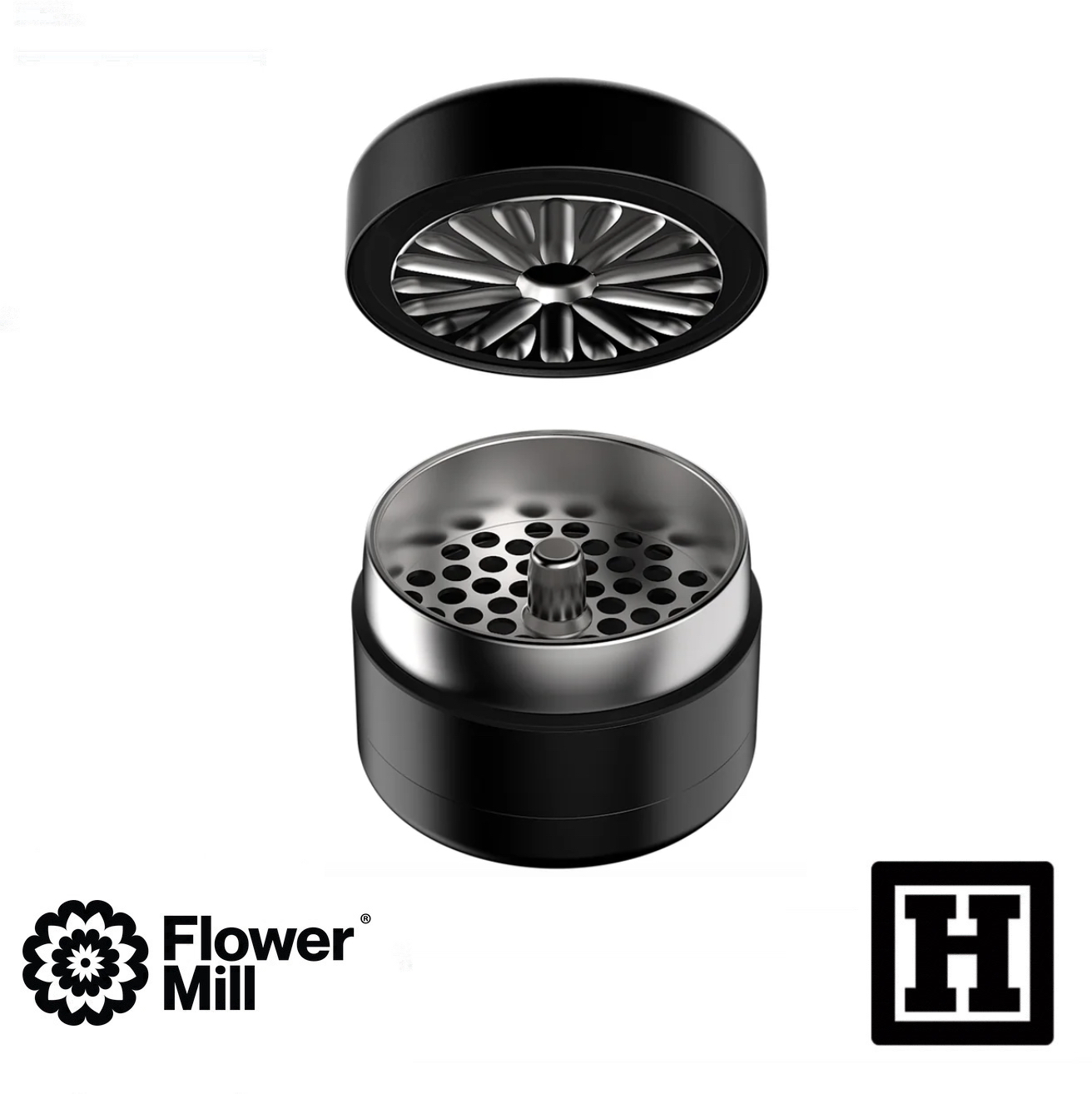 Flower Mill 豪華版 四片式 研磨器「不銹鋼製」