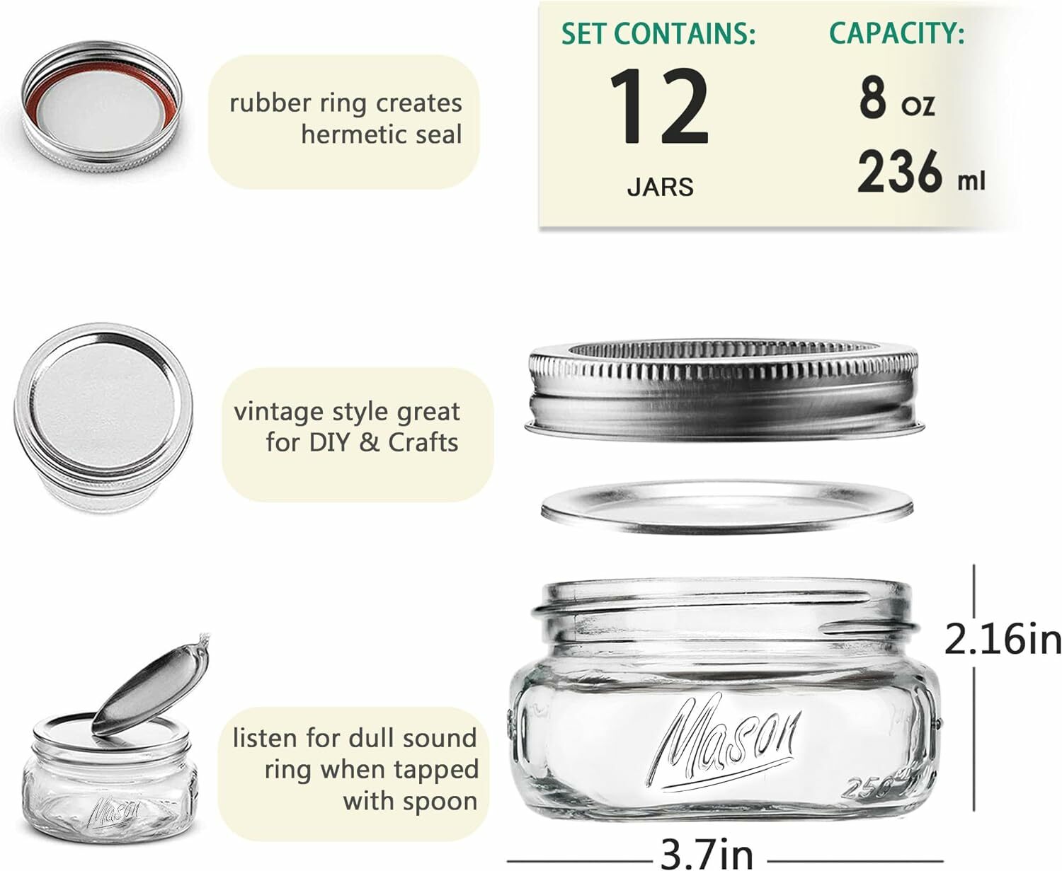 美國經典梅森罐 Ball (Mason Jars) Elite 系列 8oz 寬口徑(Wide Mouth)
