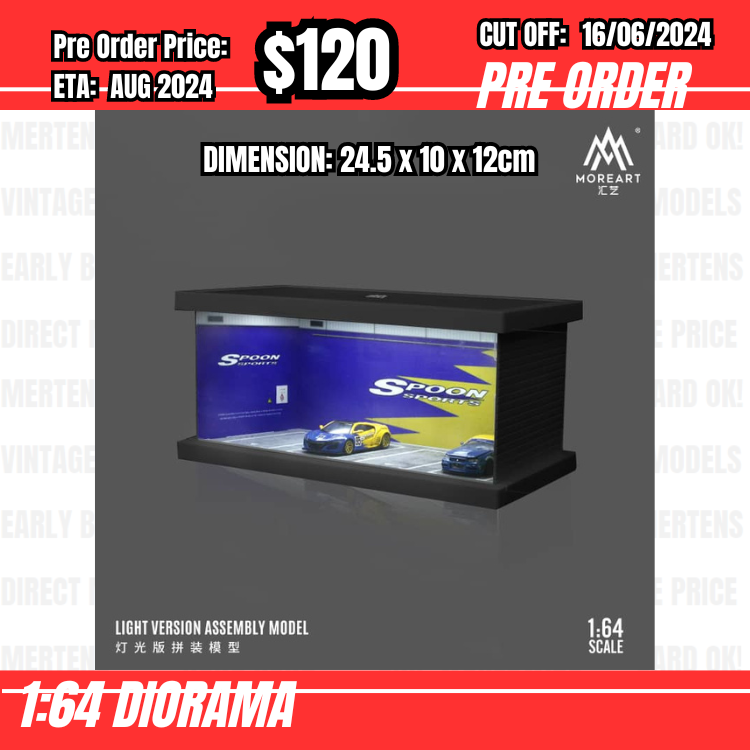 PO-$120 * Moreart * 1:64 Diorama - Parking Lot Scene Spoon (24.5 x 10 x 12cm) [OD09/06]