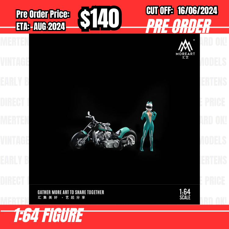 PO-$140 * Moreart * 1:64 Figure - Harley Cat Ear Beauty Motorcycle [OD09/06]