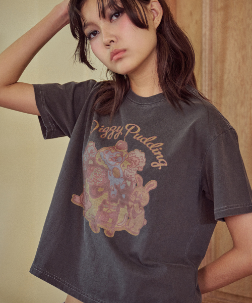 【CPGN STUDIO】24SS★ CAKE PARTY Pigment Crop Short Sleeve T CPGN STUDIO] CAKE PARTY Pigment Crop Short Sleeve T