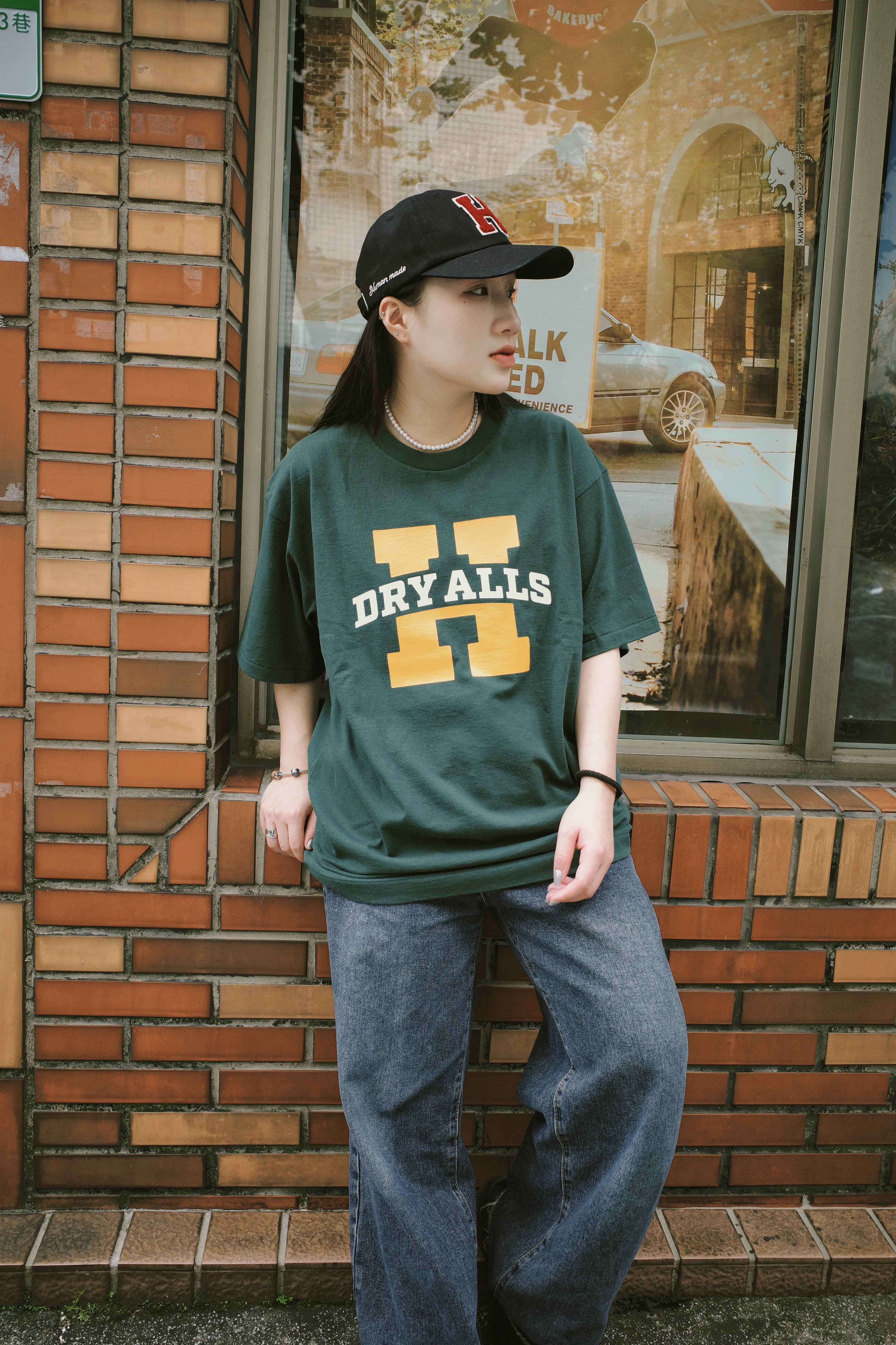 <快速出貨>HUMAN MADE 大H 字母 綠色短T