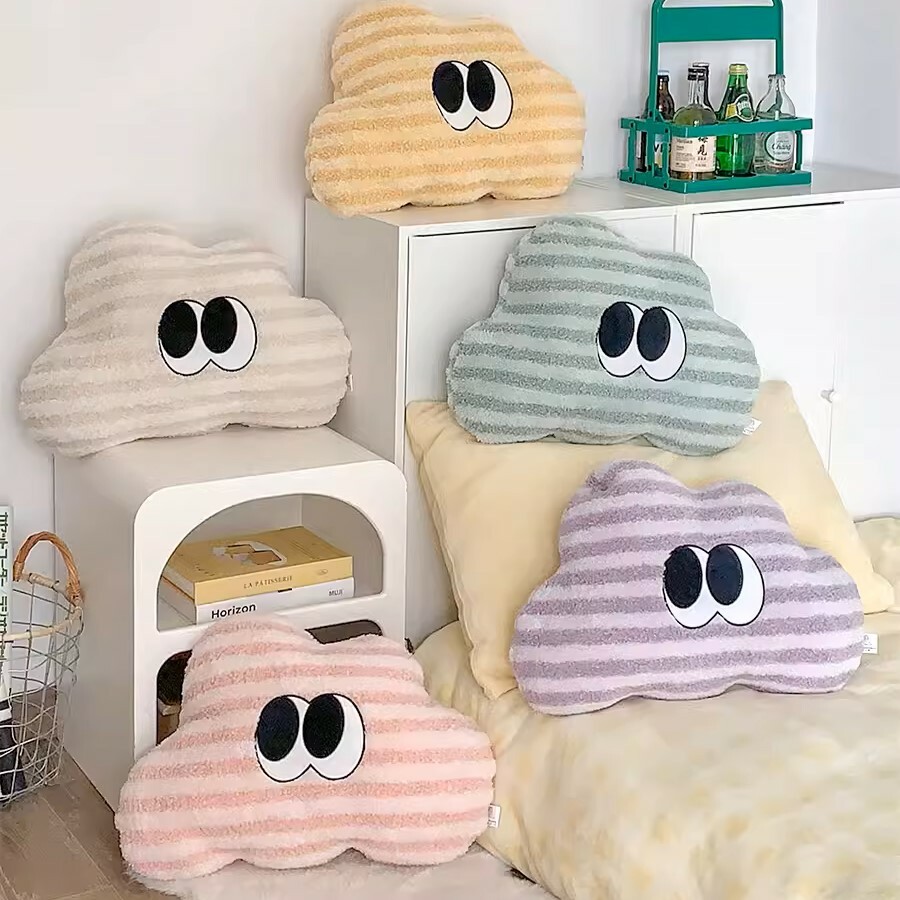 《4320》大眼星星月亮雲朵毛絨靠枕抱枕