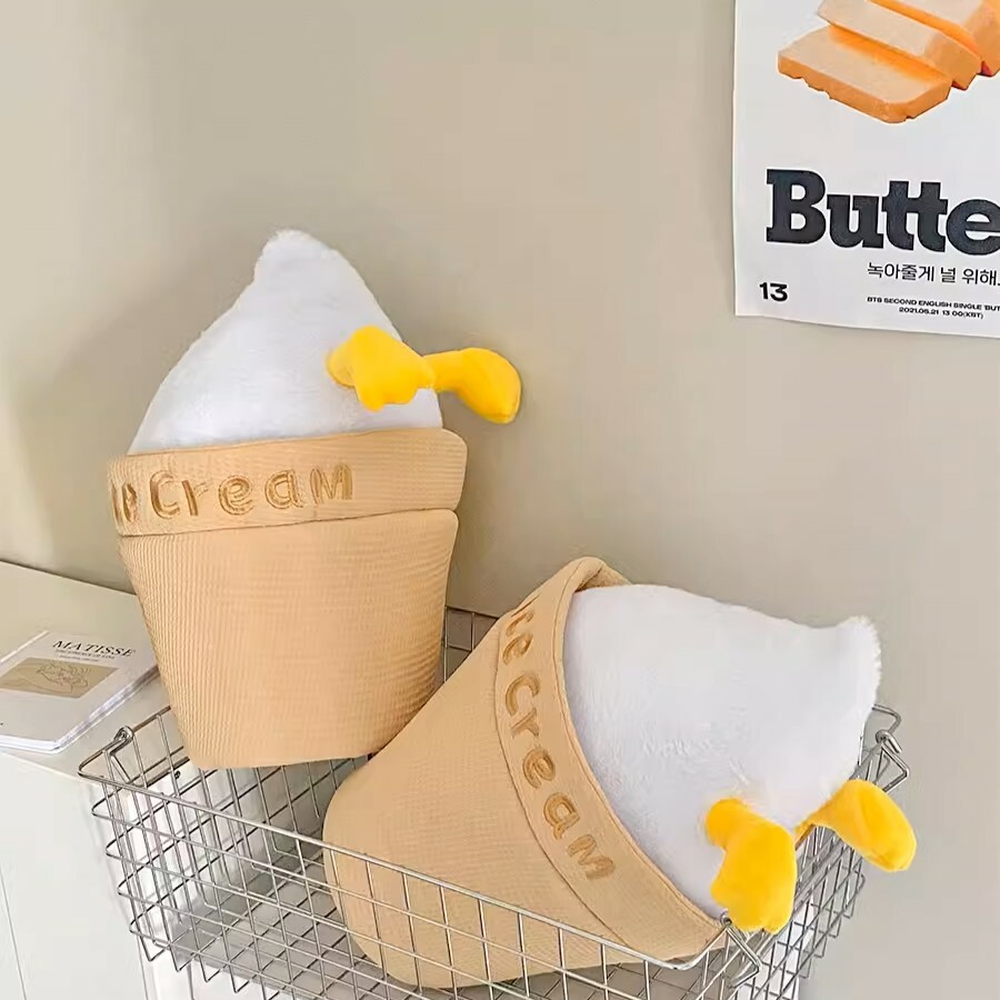 《4321》冰淇淋倒頭鴨鴨二合一抱枕蓋毯