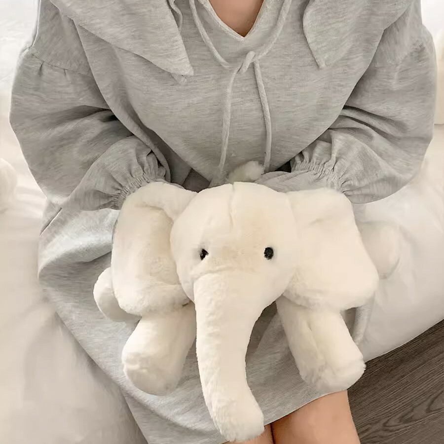 《4323》北歐風趴趴大象毛絨抱枕玩偶