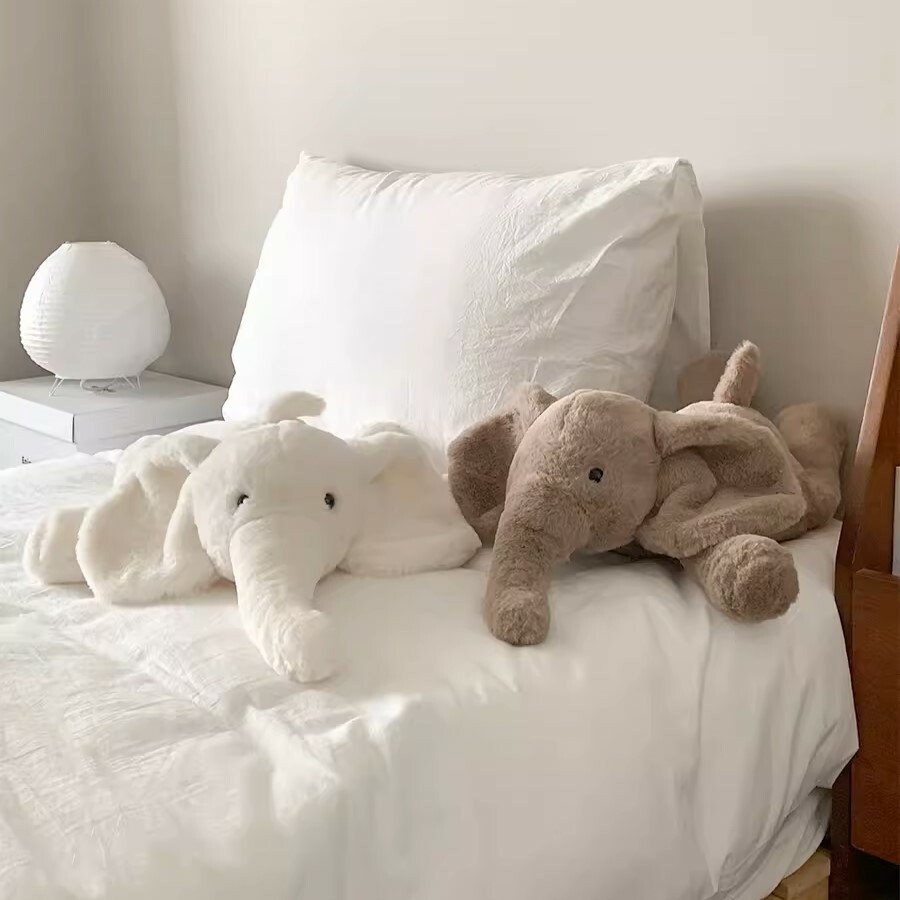 《4323》北歐風趴趴大象毛絨抱枕玩偶