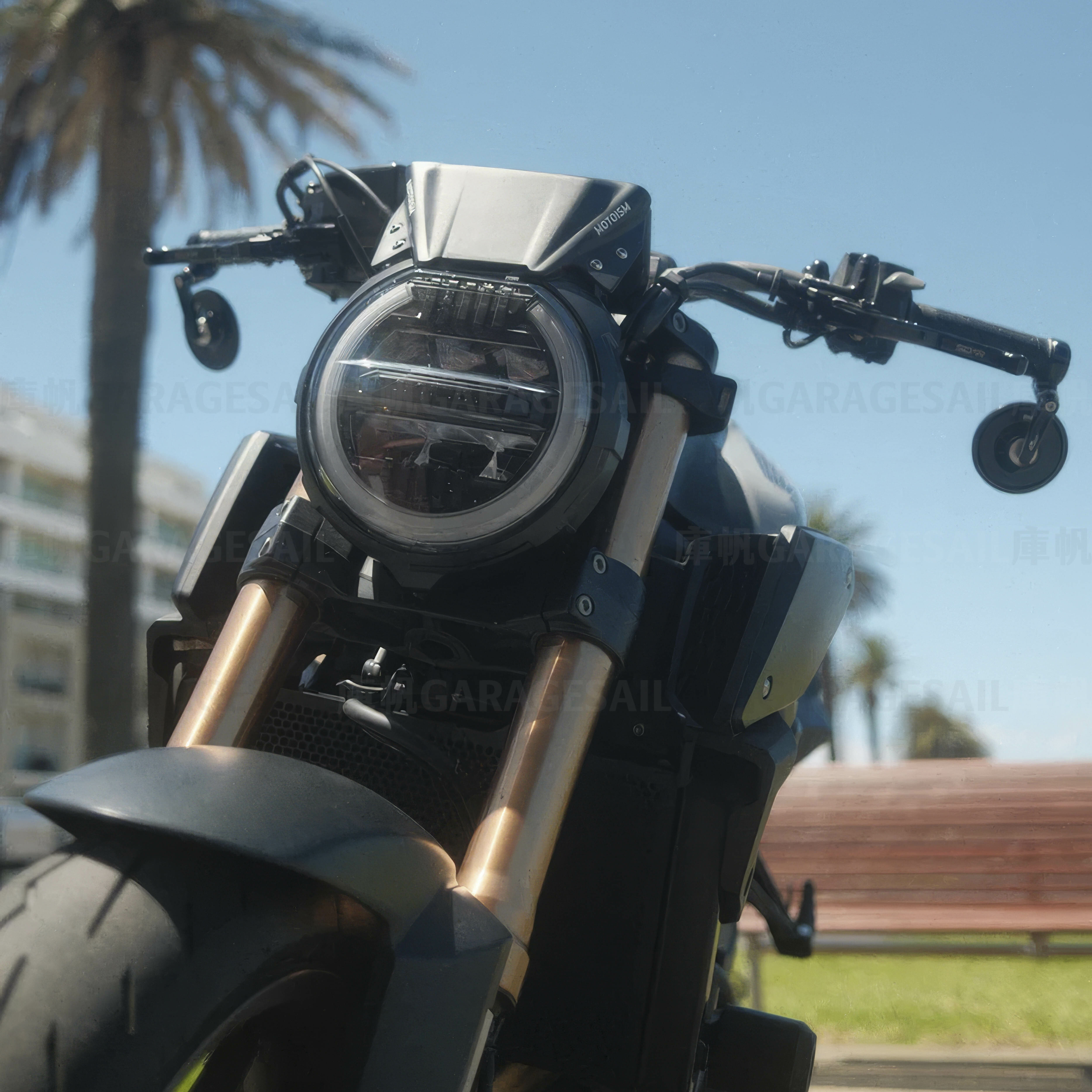 Motogadget 把手端 後照鏡 3吋圓 短桿 可折