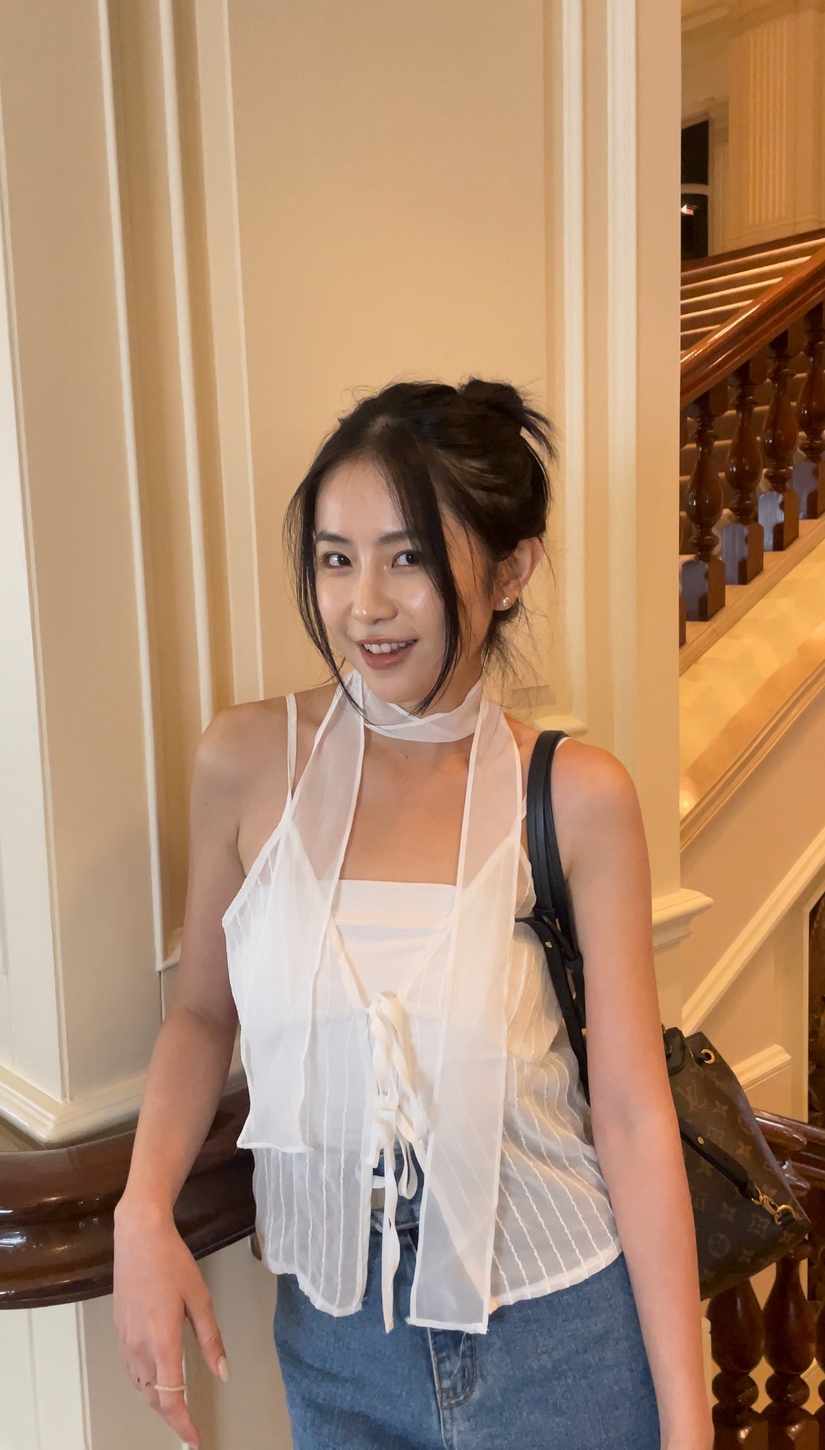 (訂購) 透視掛帶小背心 T6206 (黑/白)