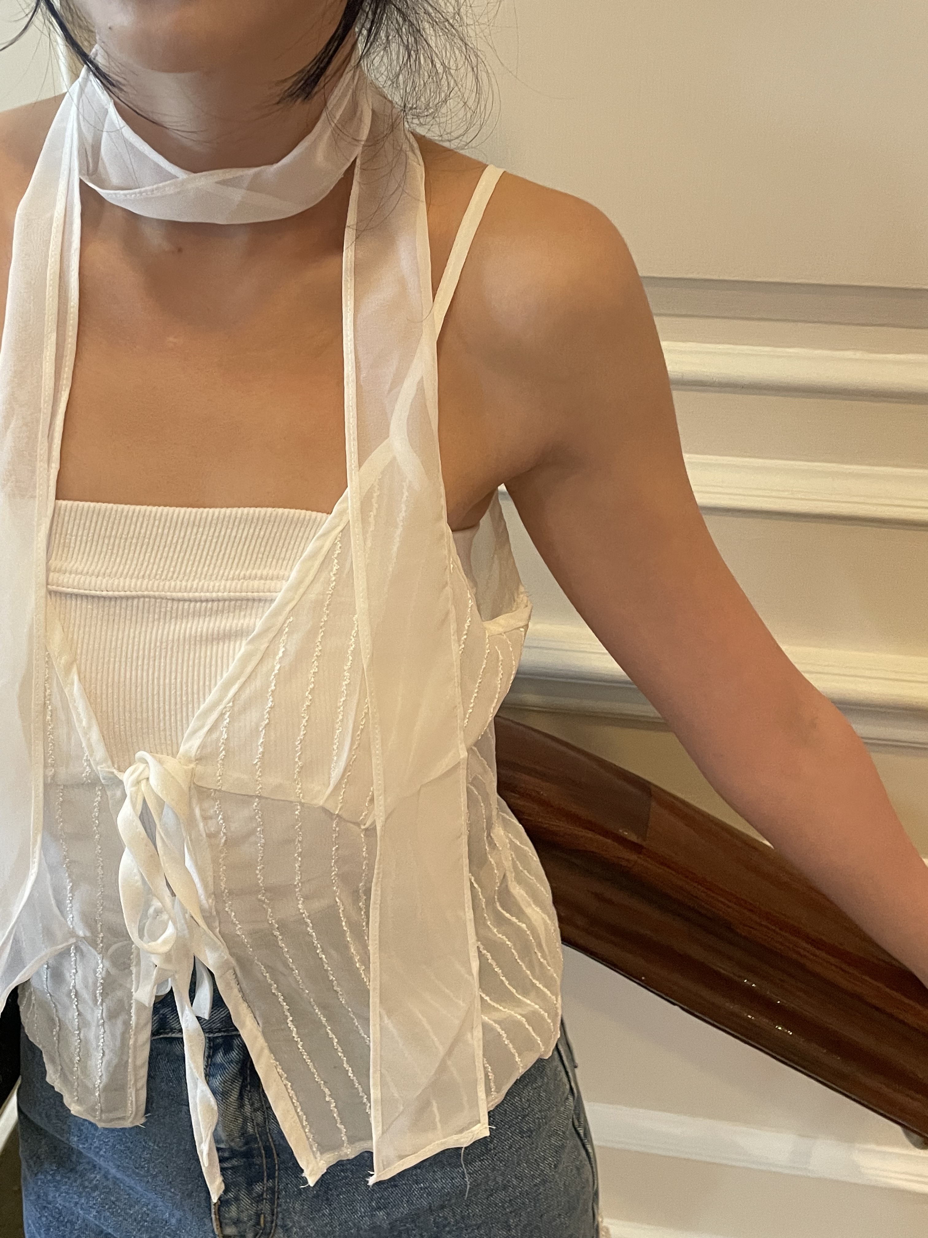 (訂購) 透視掛帶小背心 T6206 (黑/白)