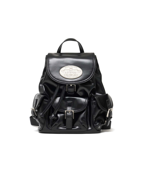 (JENNIE同款) LOTSYOU -NOSTALGIA CHUBBY BACKPACK (Leather Black)