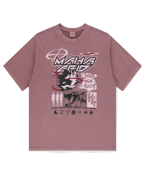 MAHAGRID - SPIRIT DESIRE PIGMENT TEE (BURGUNDY)