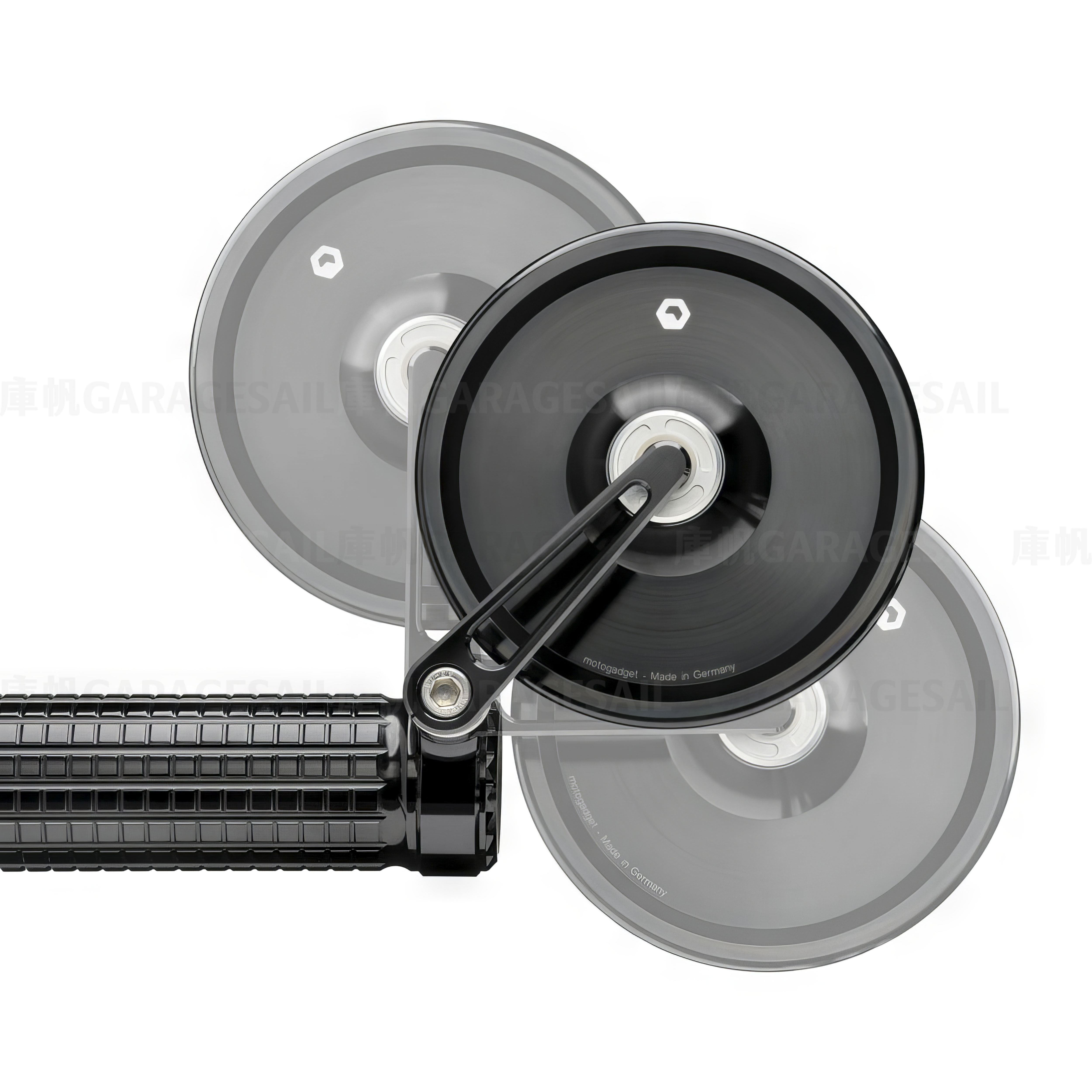 Motogadget 把手端 後照鏡 4吋圓 短桿 可折