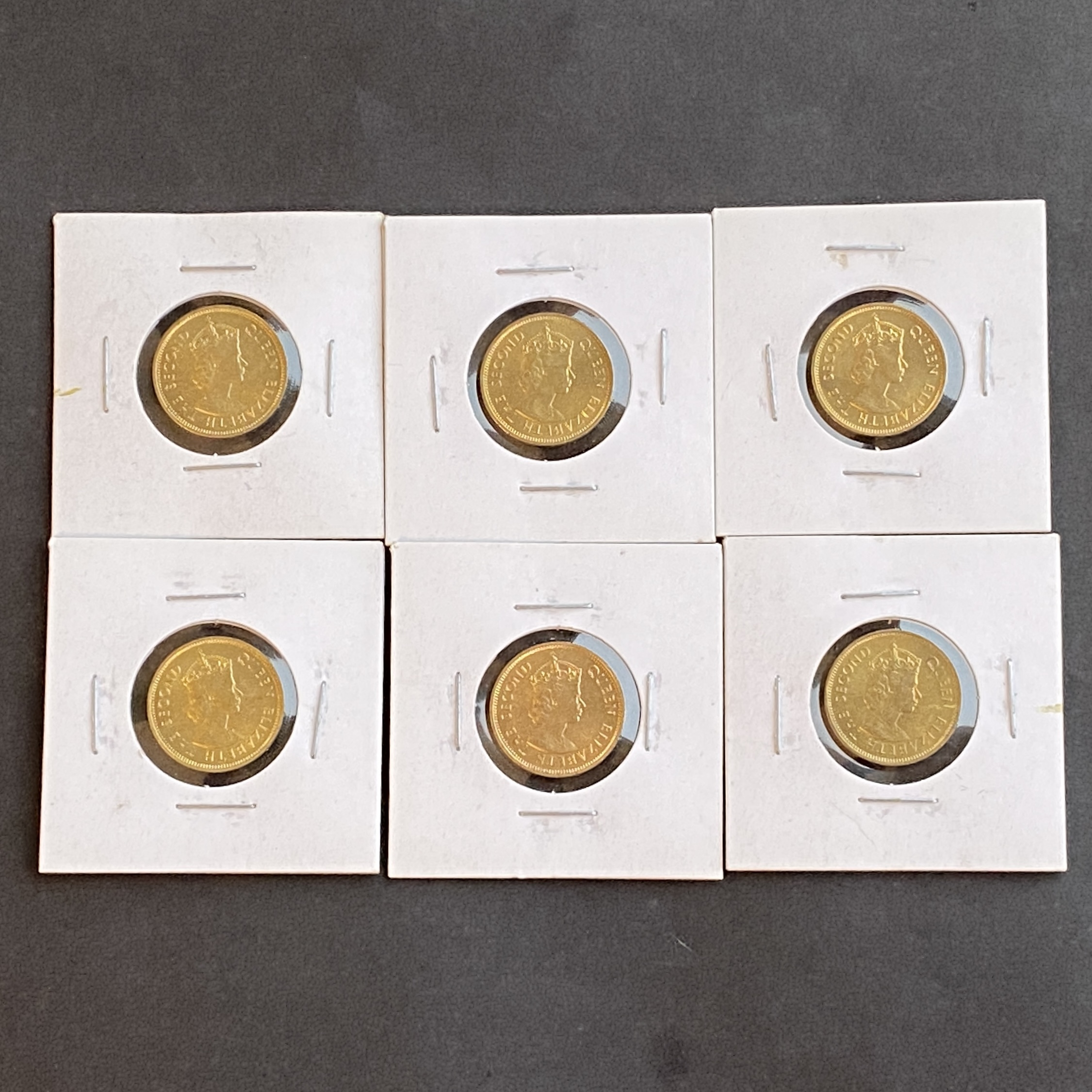 A set of six 1978 Queen Elizabeth II - ten cents coins