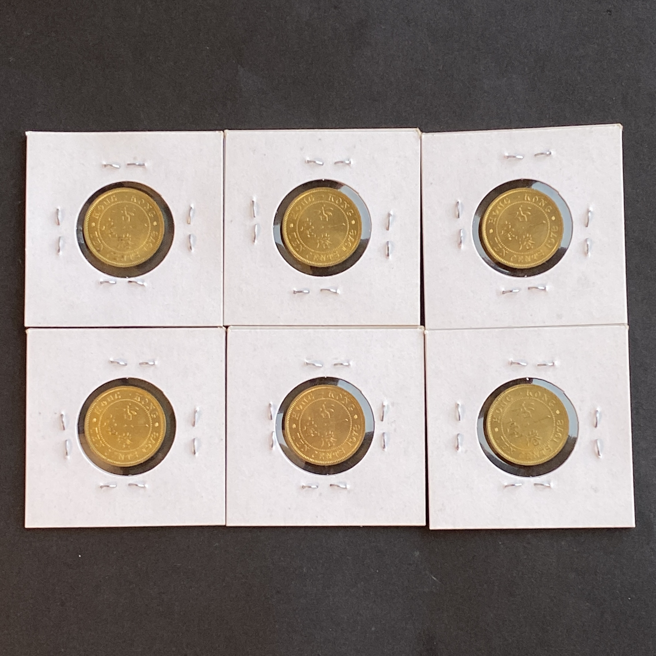 A set of six 1978 Queen Elizabeth II - ten cents coins