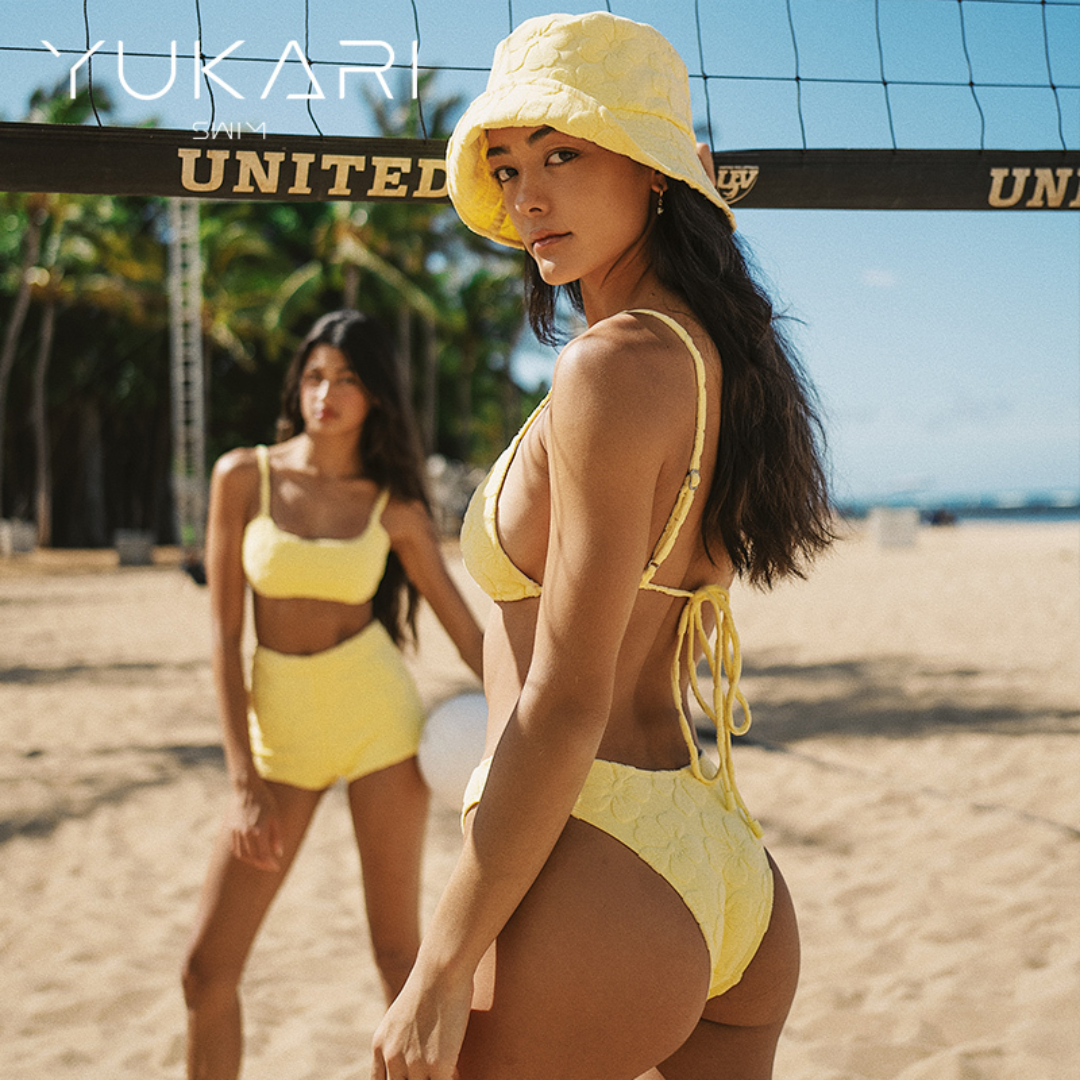 ▲Yukari Cara 花朵嫩黃比基尼 平口下褲  [TB159]