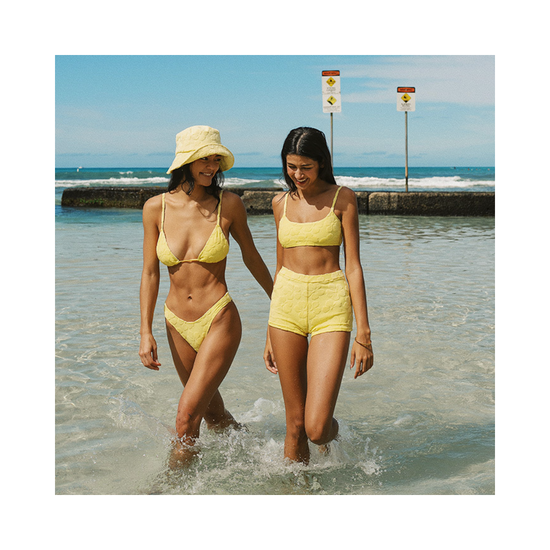 ▲Yukari Cara 花朵嫩黃比基尼 平口下褲  [TB159]