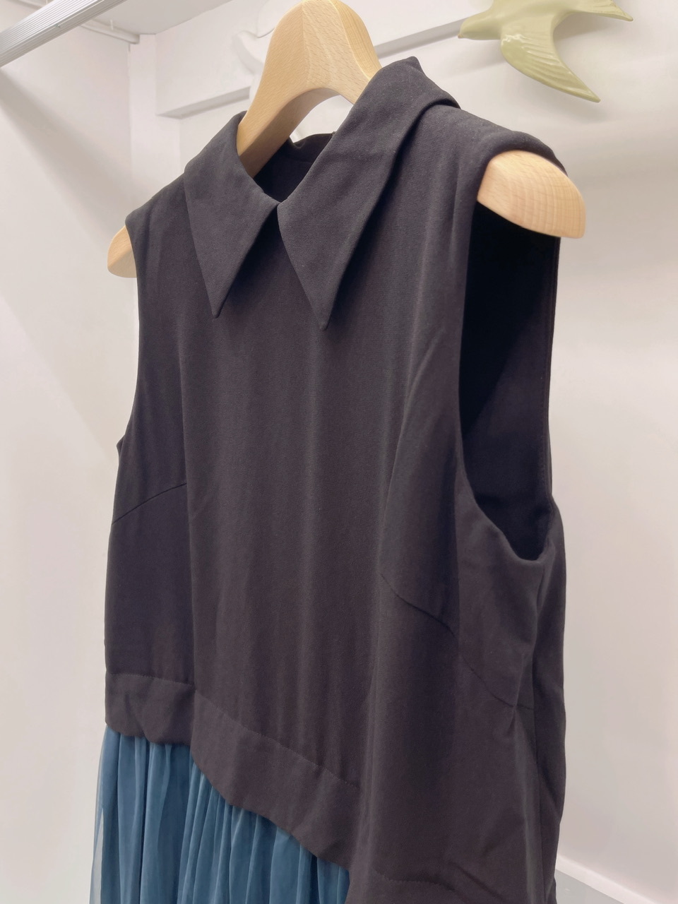 無袖下擺紗裙洋裝