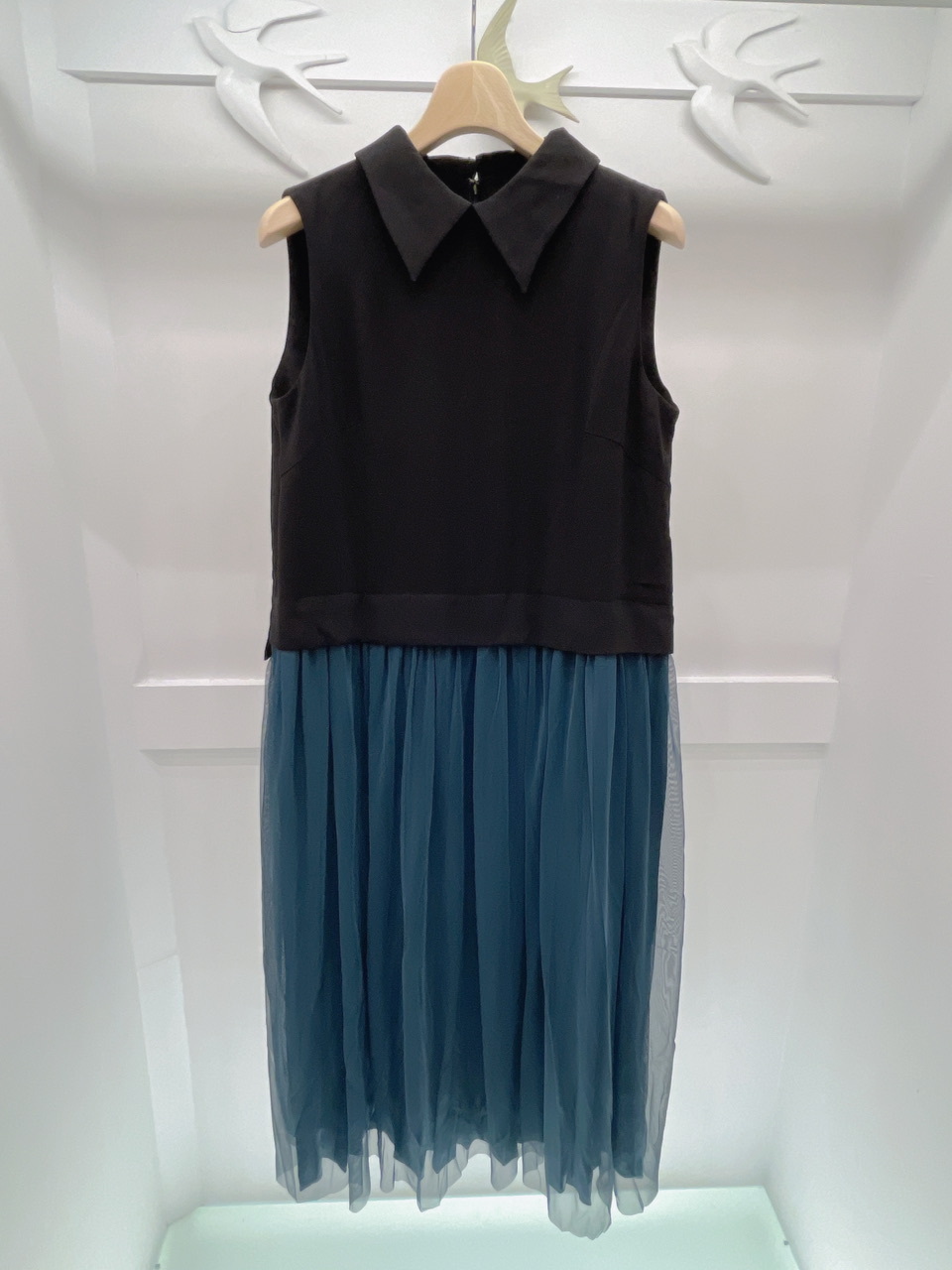 無袖下擺紗裙洋裝